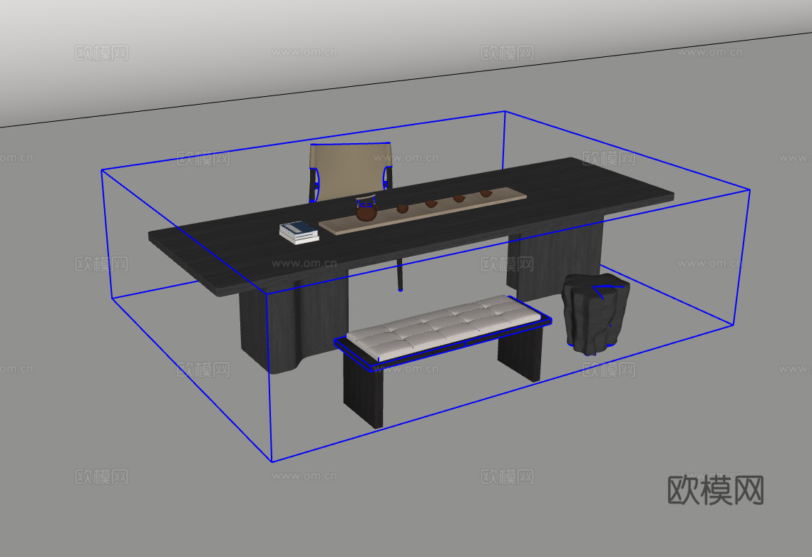 茶桌椅su模型