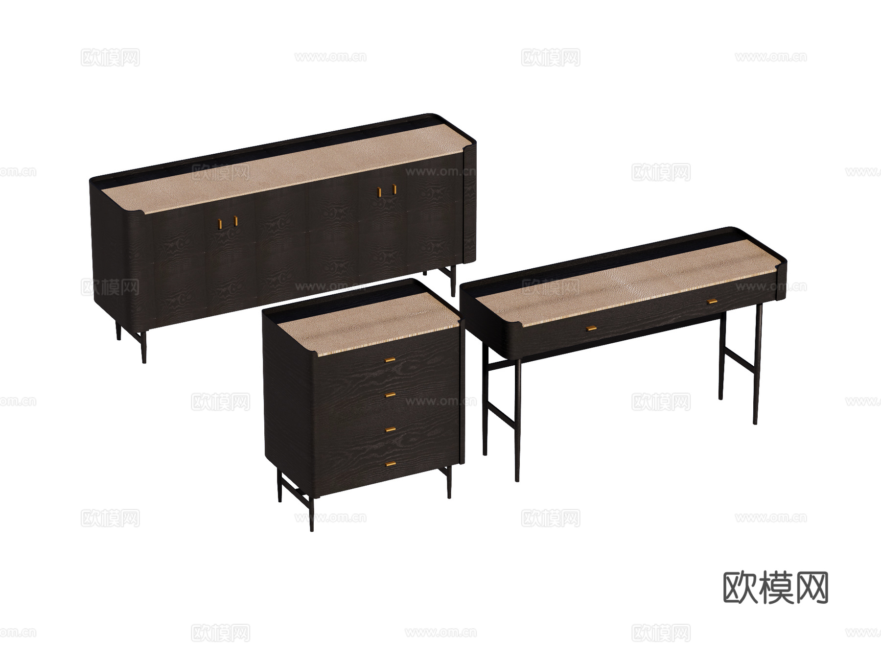 中古边柜电视柜装饰柜储物柜su模型