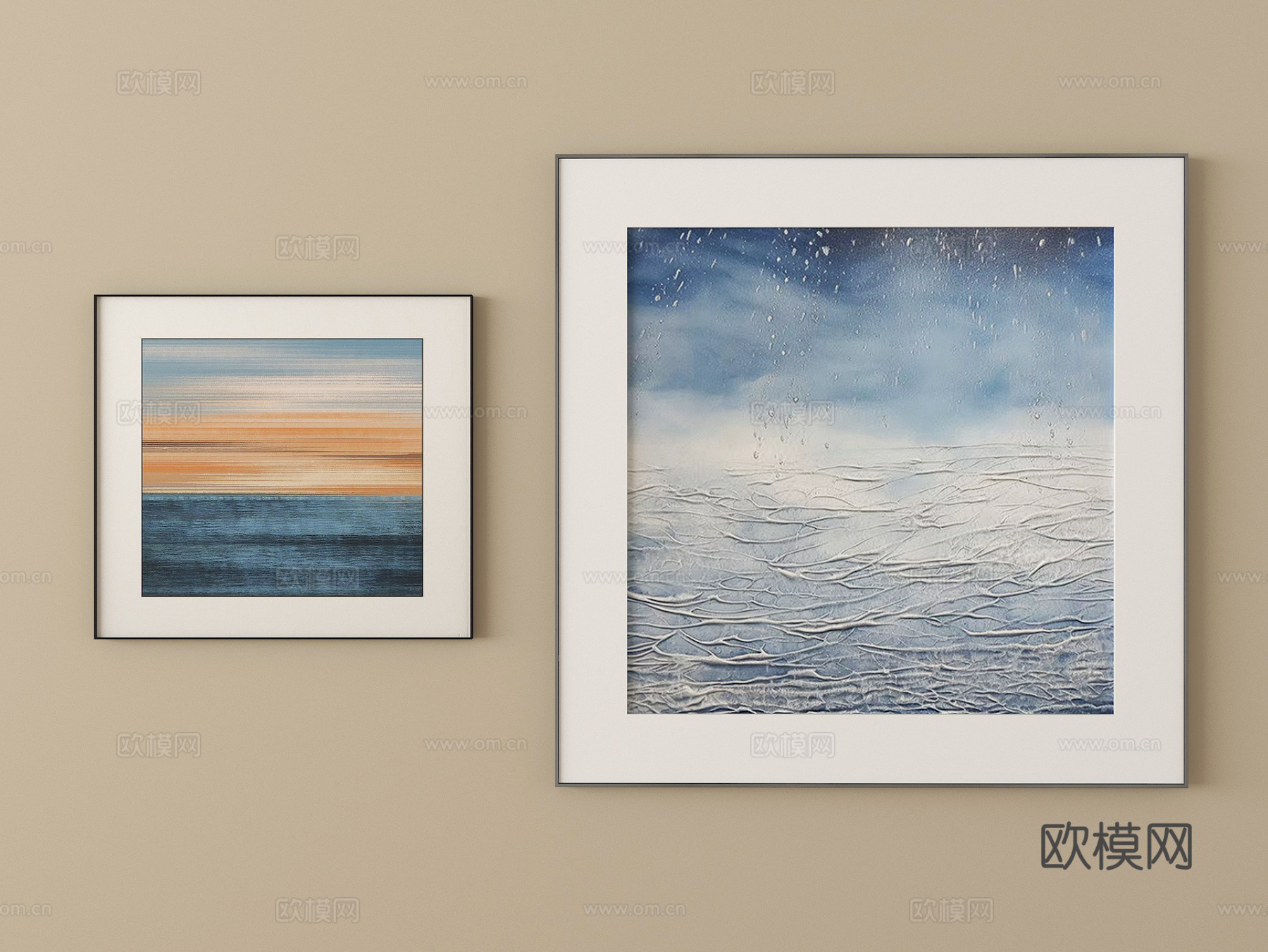 现代装饰画挂画su模型