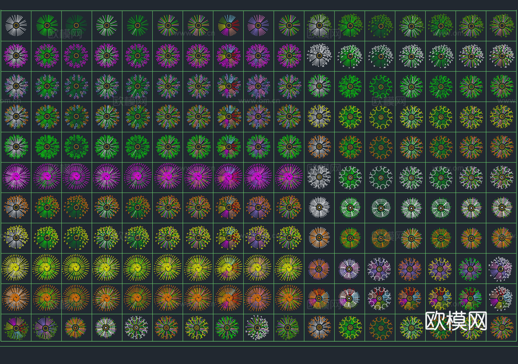 2026年最新景观花木植物绿植平面图例CAD图库cad施工图
