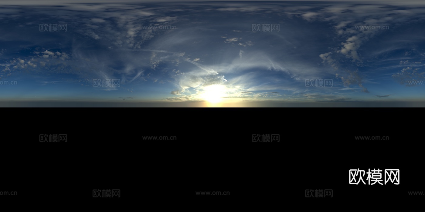 天空日出日落黎明黄昏蓝天白云HDR