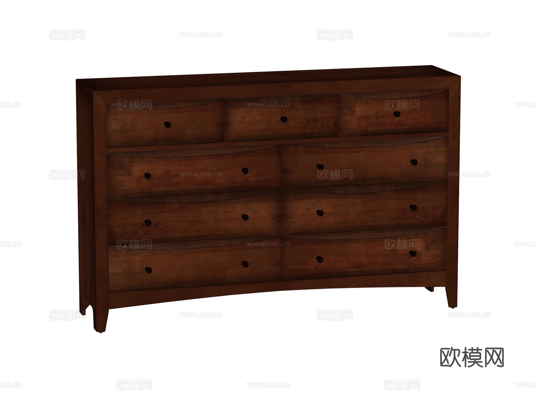 复古中古边柜装饰柜储物柜su模型