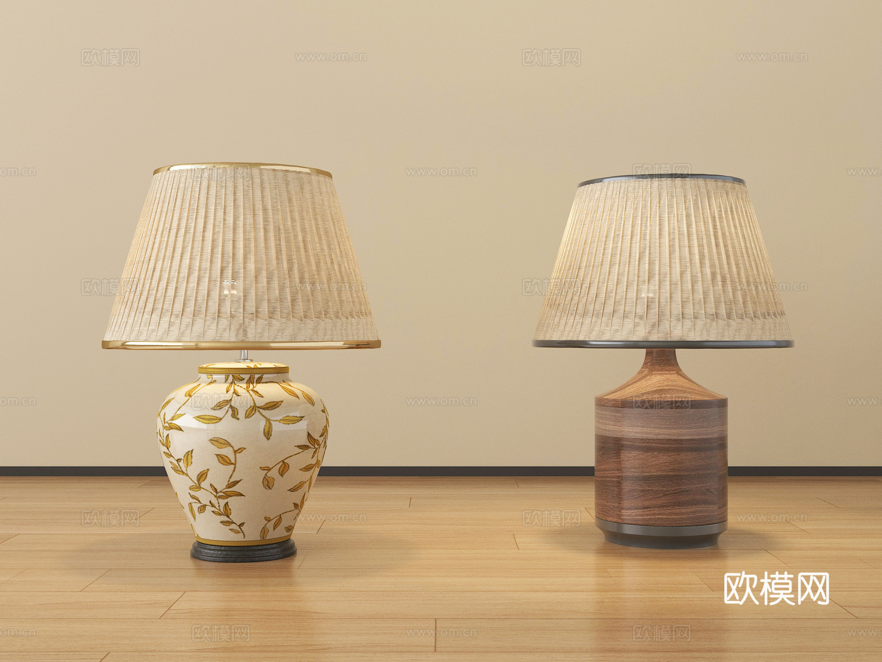 美式台灯su模型