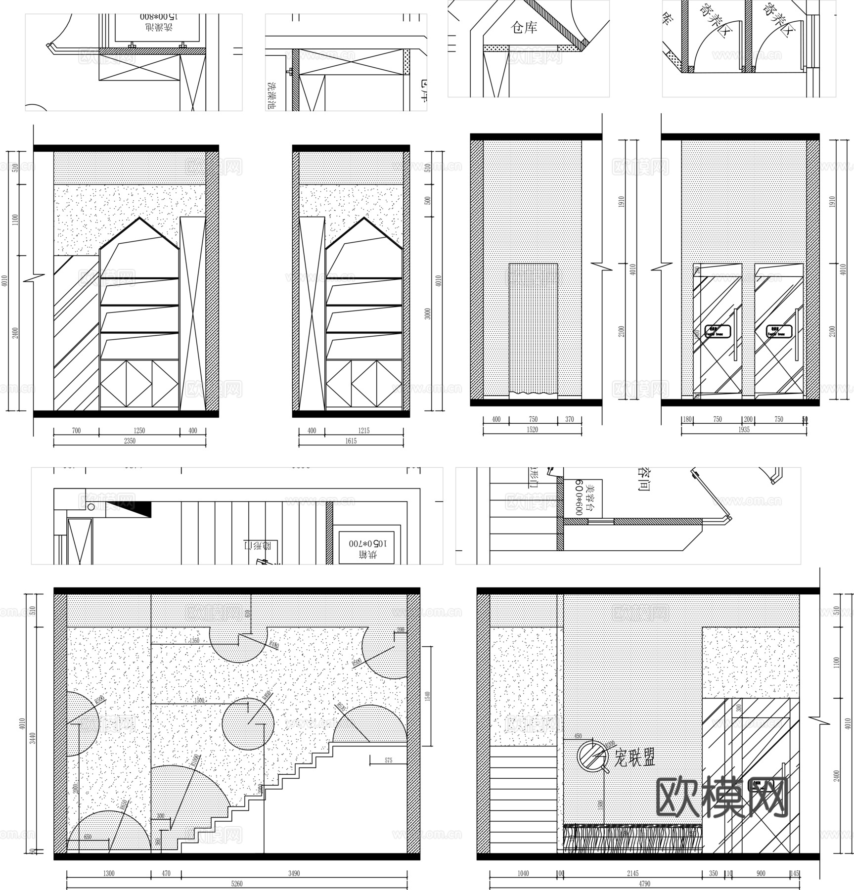 室内猫狗店装修设计方案施工图平面布置图cad施工图