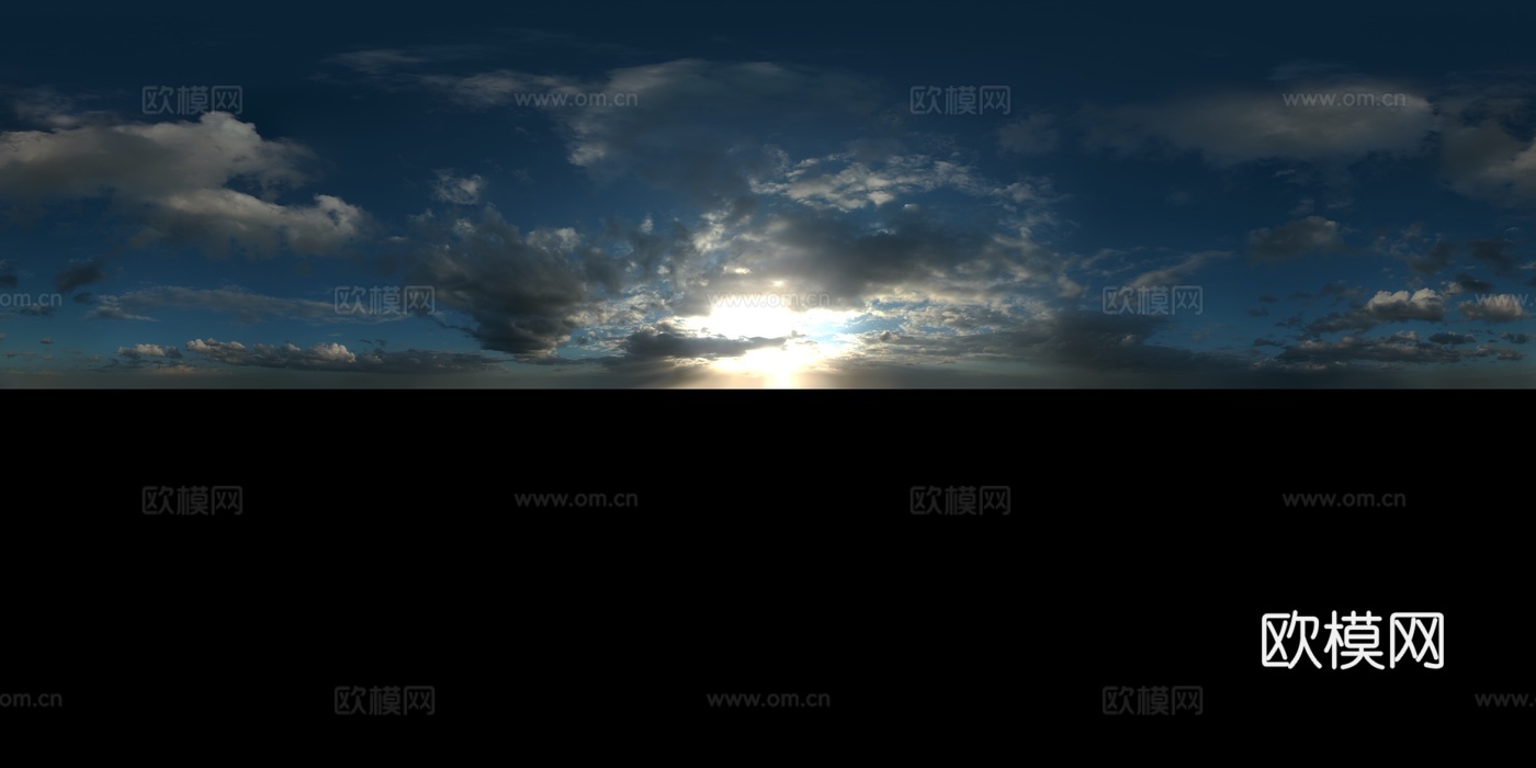 天空日出日落黎明黄昏蓝天白云HDR