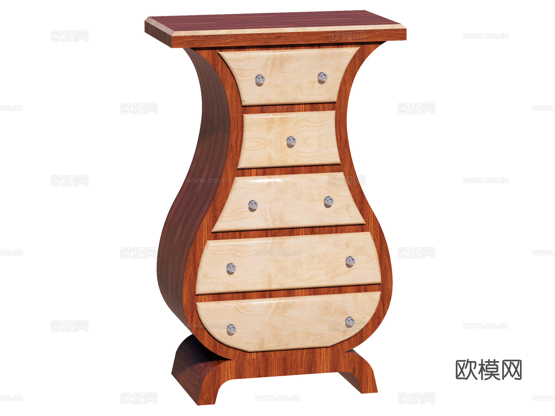 复古边柜装饰柜储物柜su模型