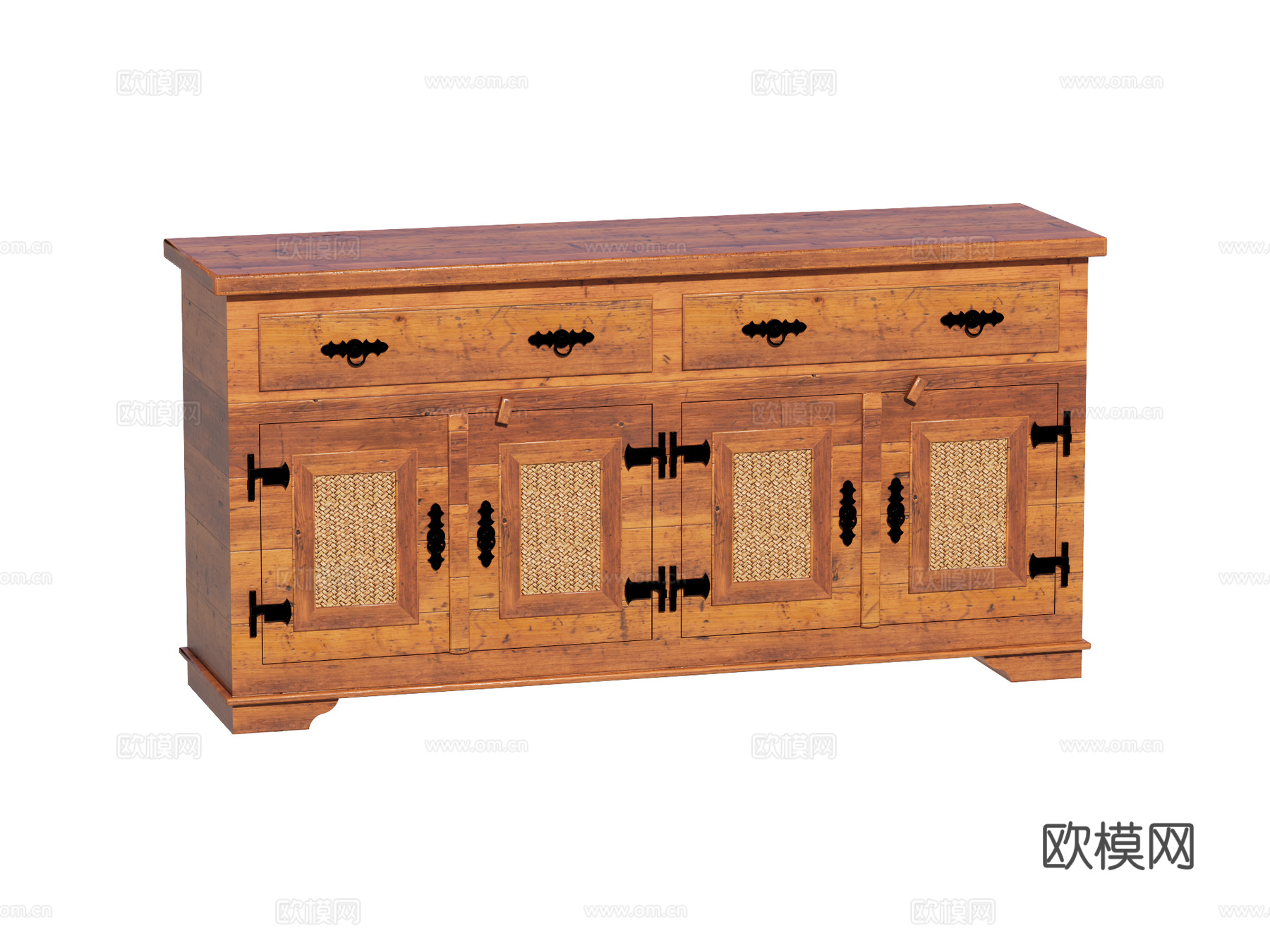 复古老式家具边柜装饰柜储物柜su模型