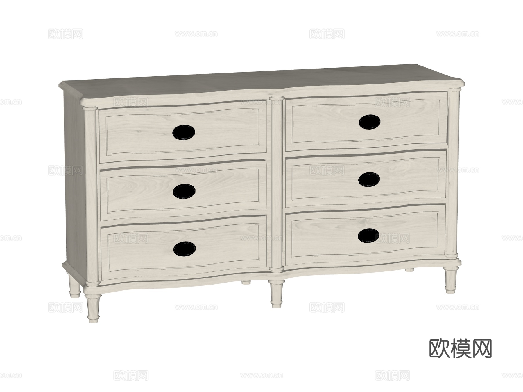 简欧边柜装饰柜储物柜su模型