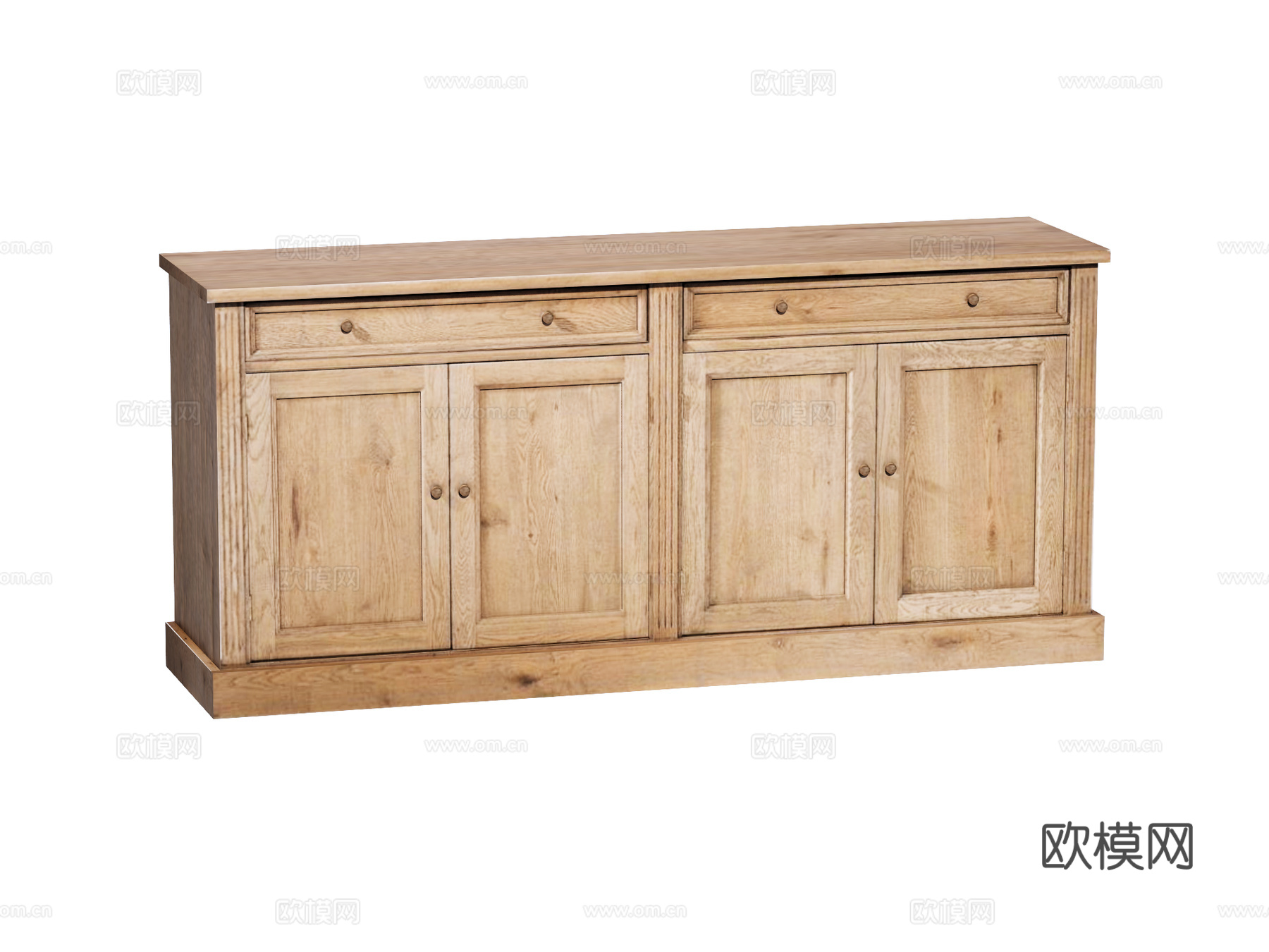 复古中古边柜装饰柜储物柜su模型