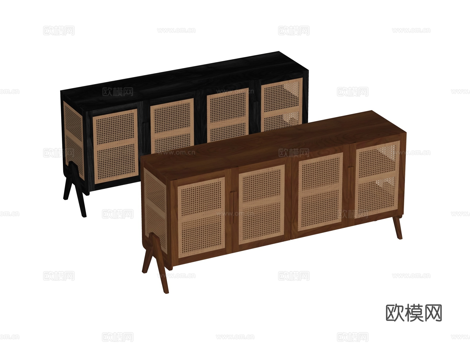 中古边柜电视柜装饰柜储物柜su模型