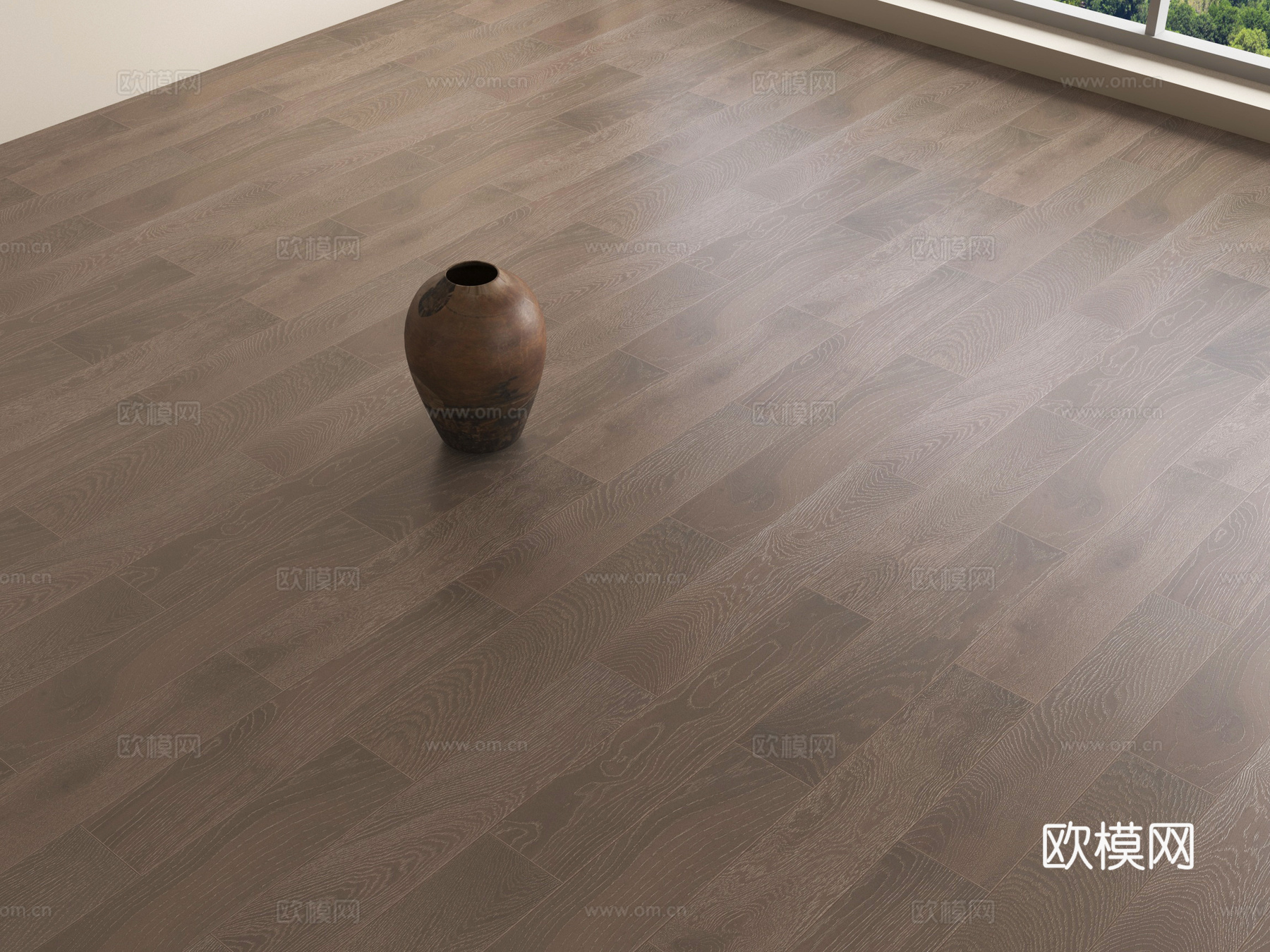 现代原木地板 工字铺木地板su模型