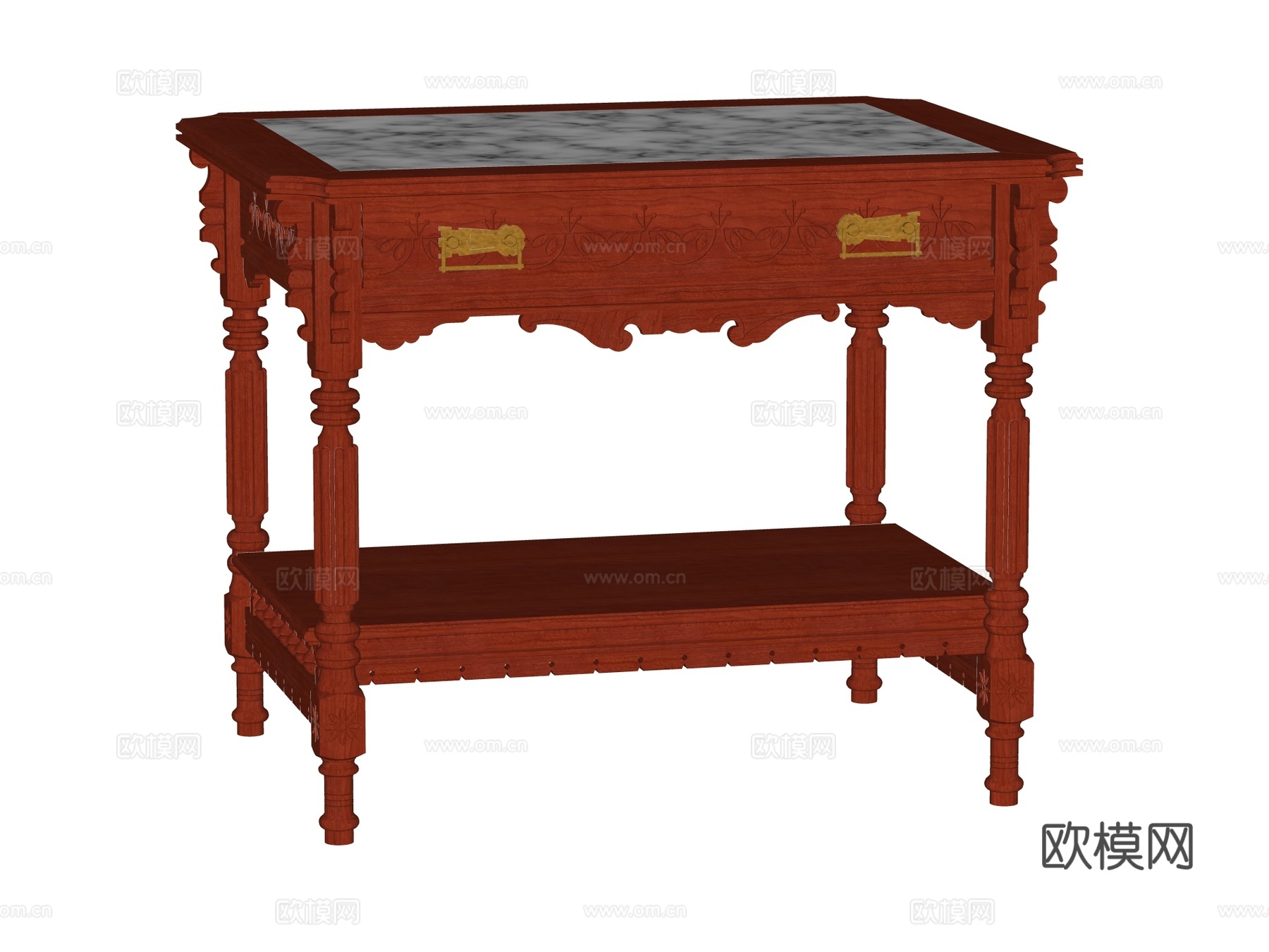 中式装饰柜装饰台su模型su模型