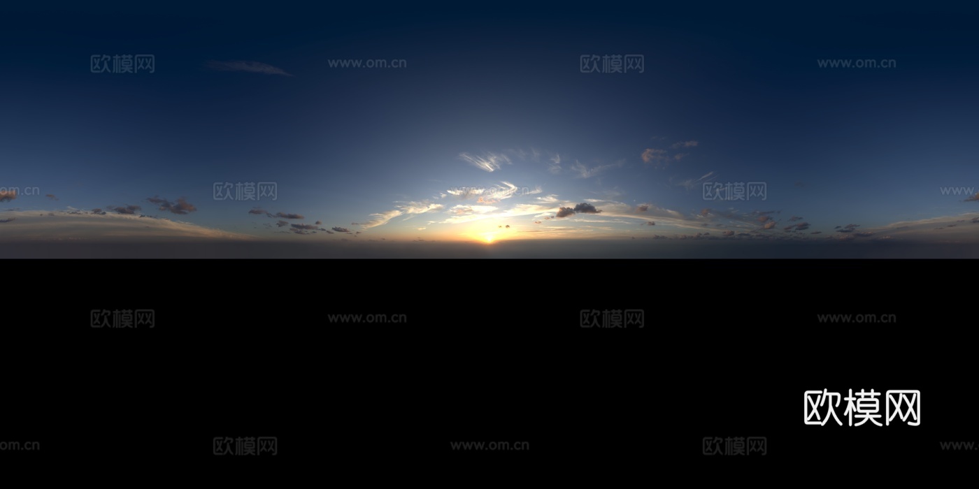 天空日出日落黎明黄昏蓝天白云HDR