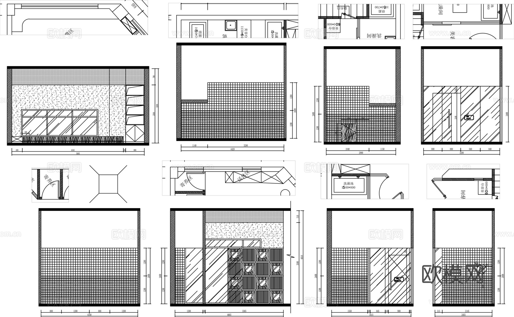 室内猫狗店装修设计方案施工图平面布置图cad施工图
