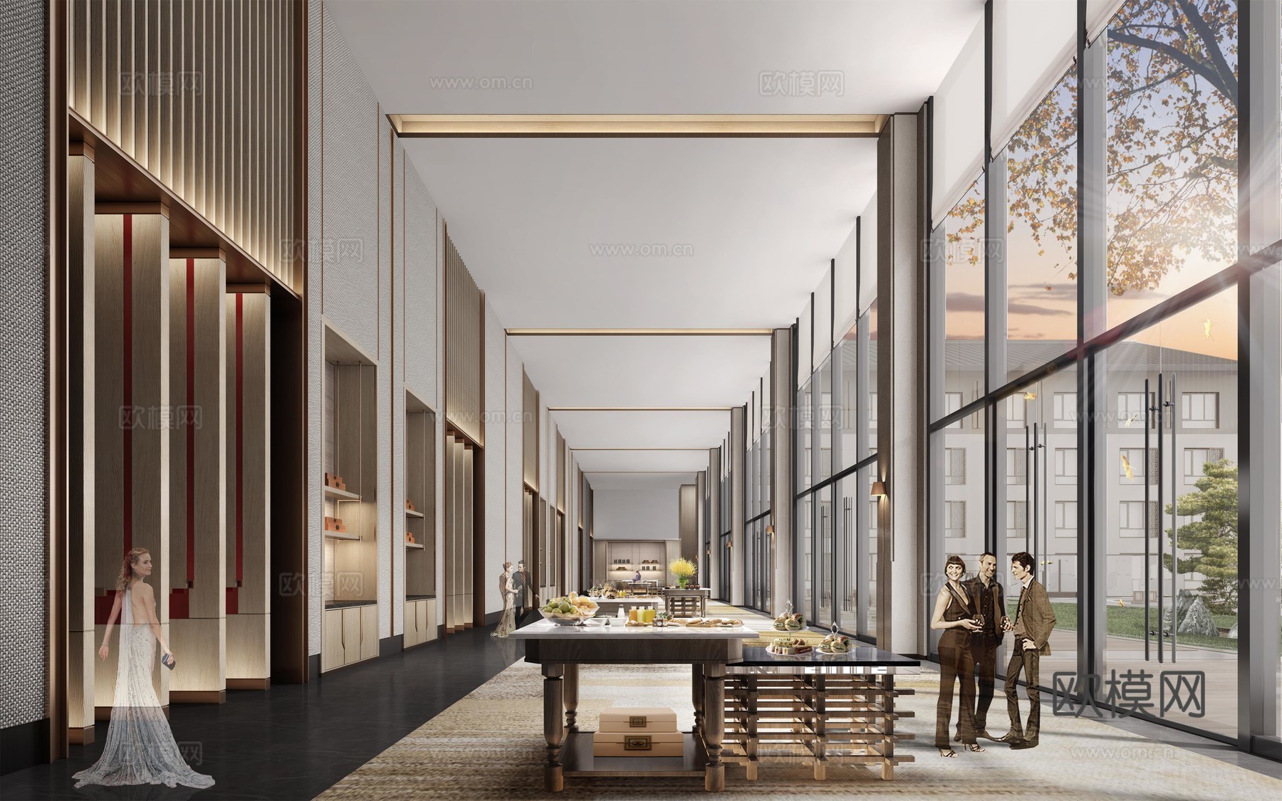 轻奢大酒店 最新全套施工图 效果图合集cad施工图