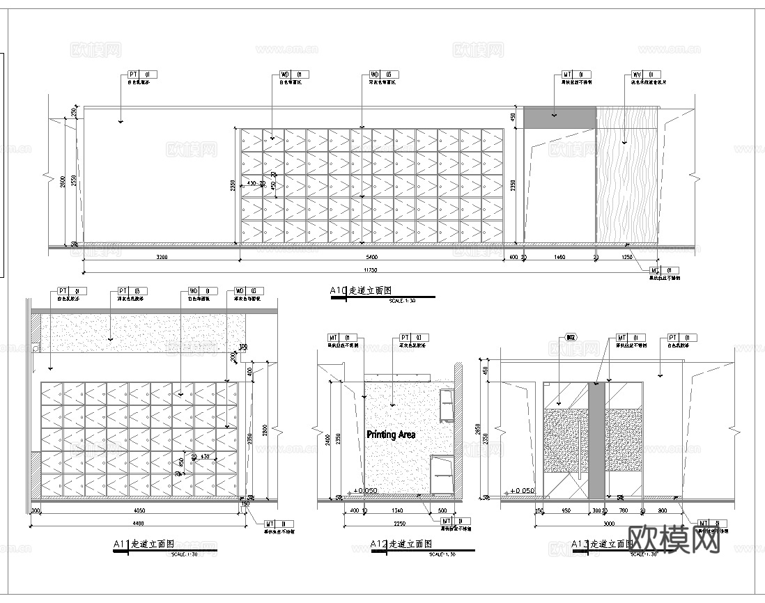 办公室 最新全套施工图 效果图合集cad施工图