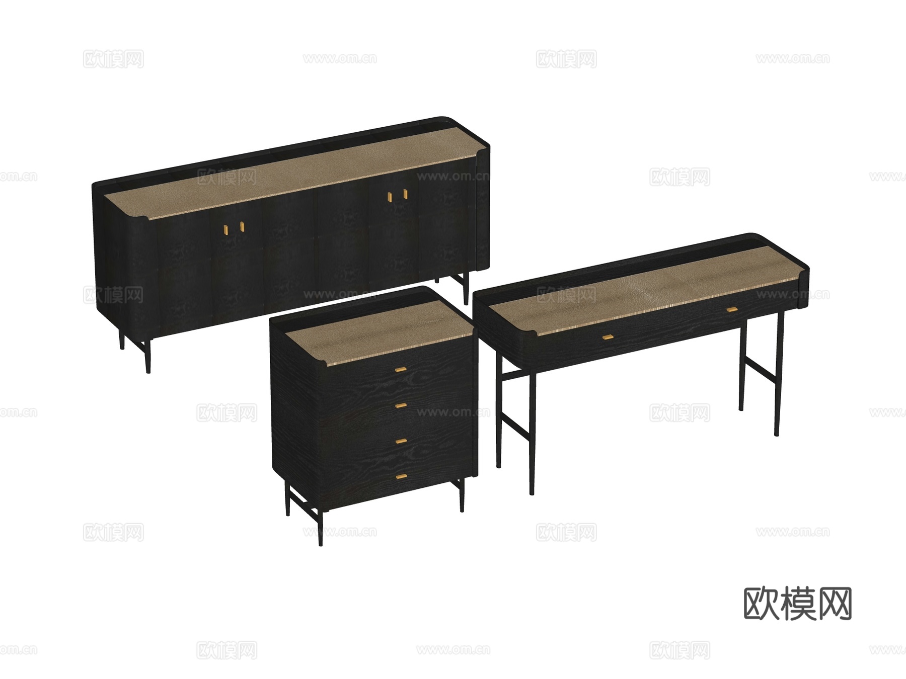 中古边柜电视柜装饰柜储物柜su模型