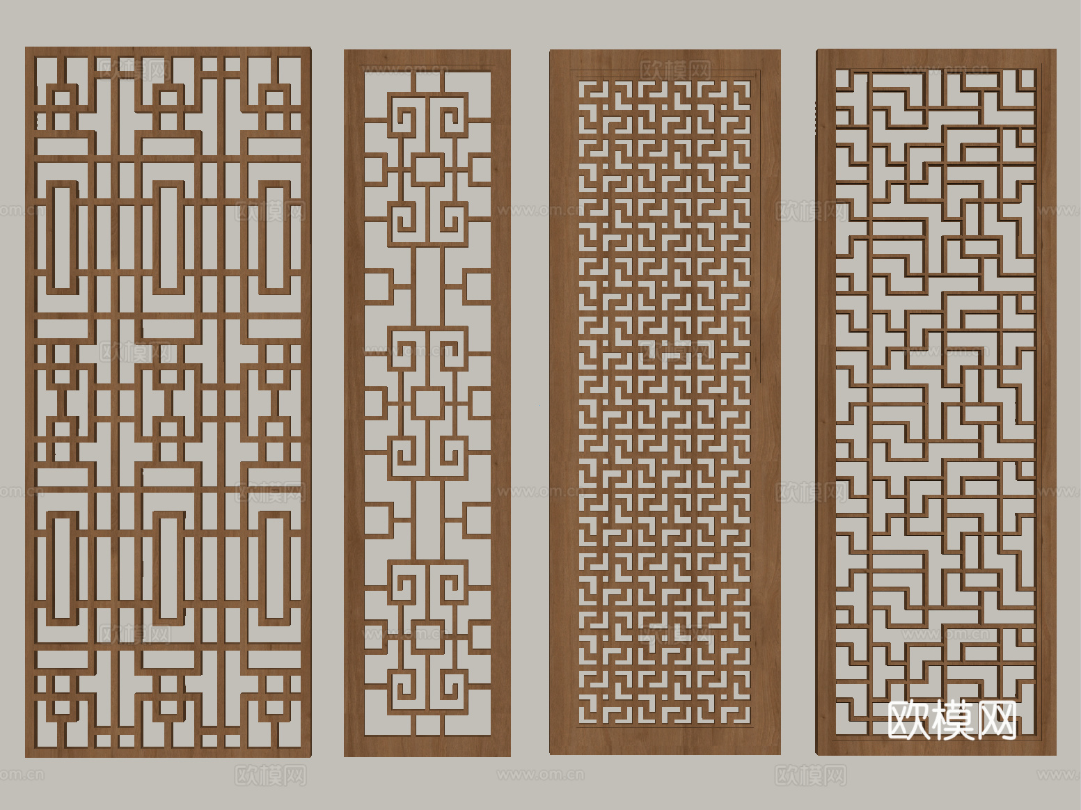 中式花格窗户花窗su模型