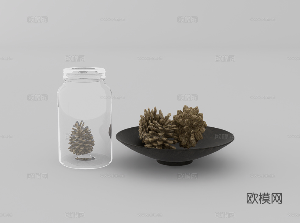 茶具摆件su模型