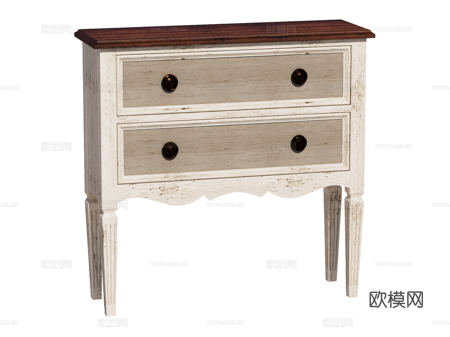 复古老旧边柜装饰柜储物柜su模型