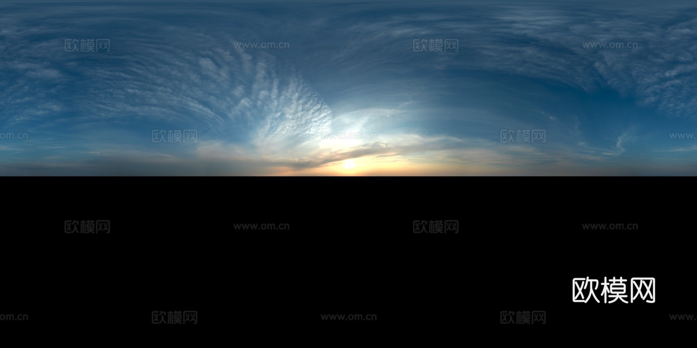 天空日出日落黎明黄昏蓝天白云HDR