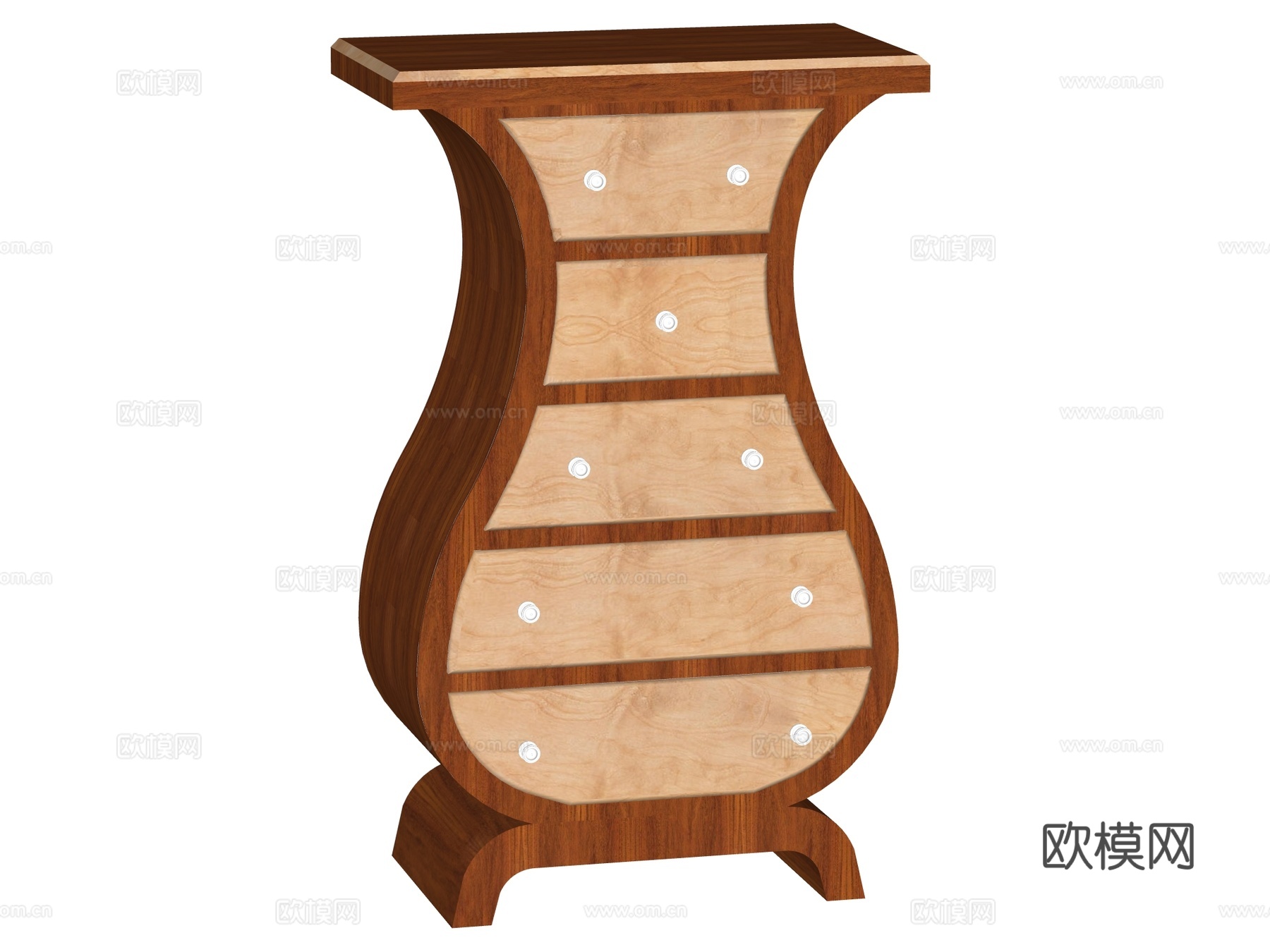 复古边柜装饰柜储物柜su模型