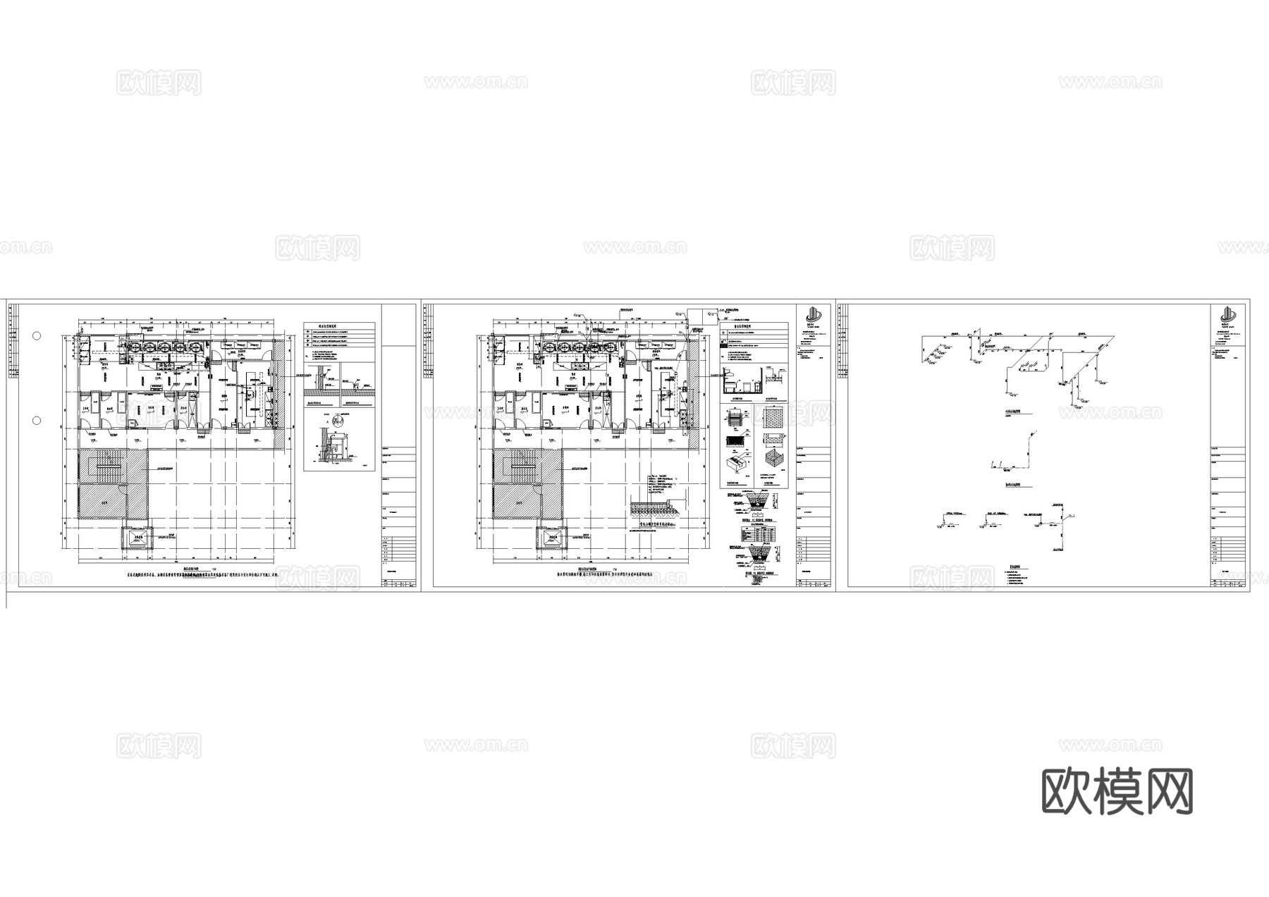第六中学食堂建筑及机电施工图cad施工图
