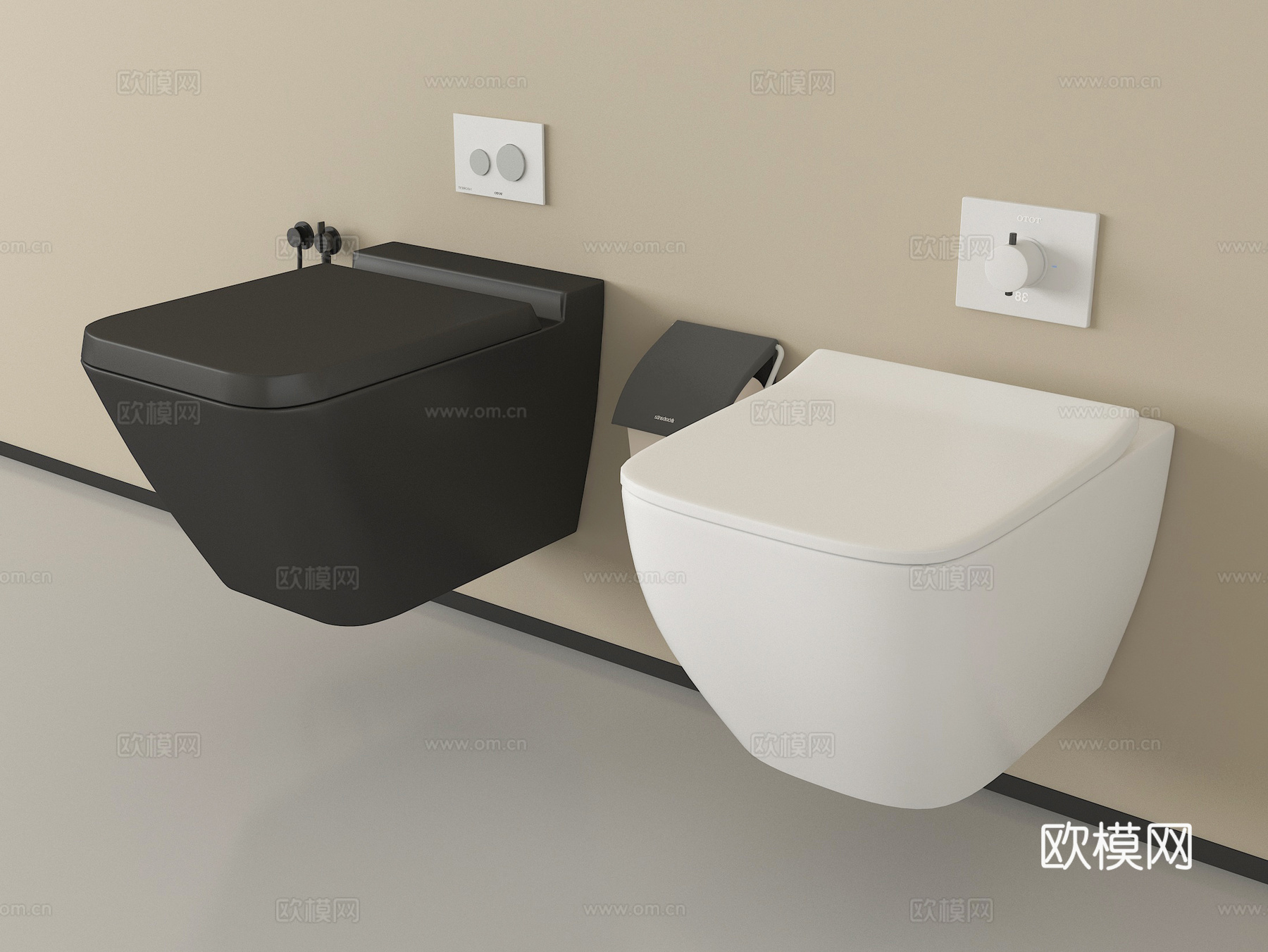 现代壁挂式马桶 智能马桶su模型