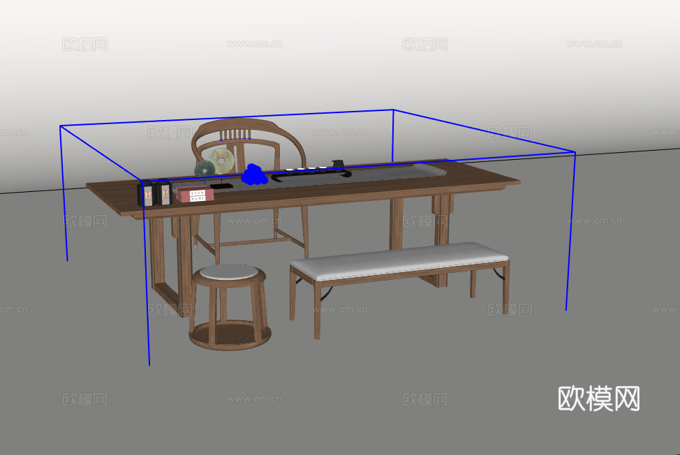 茶桌椅su模型