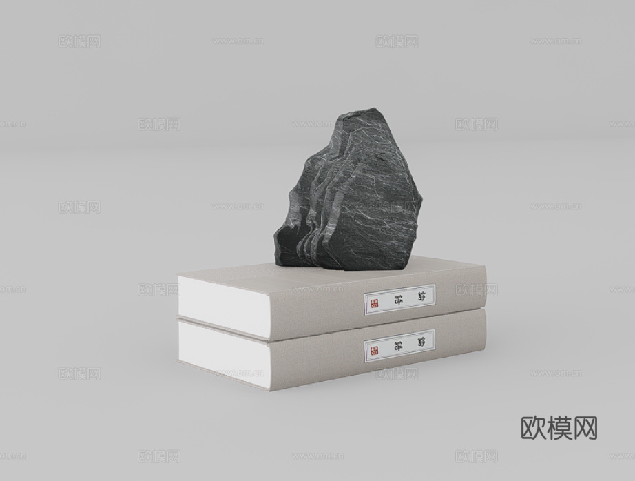 书籍摆件su模型