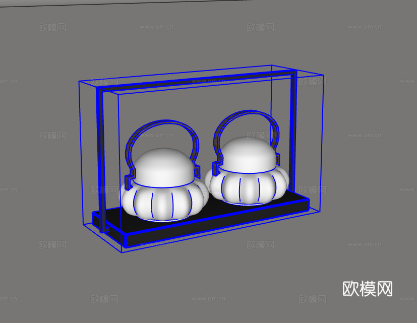 茶具摆件su模型