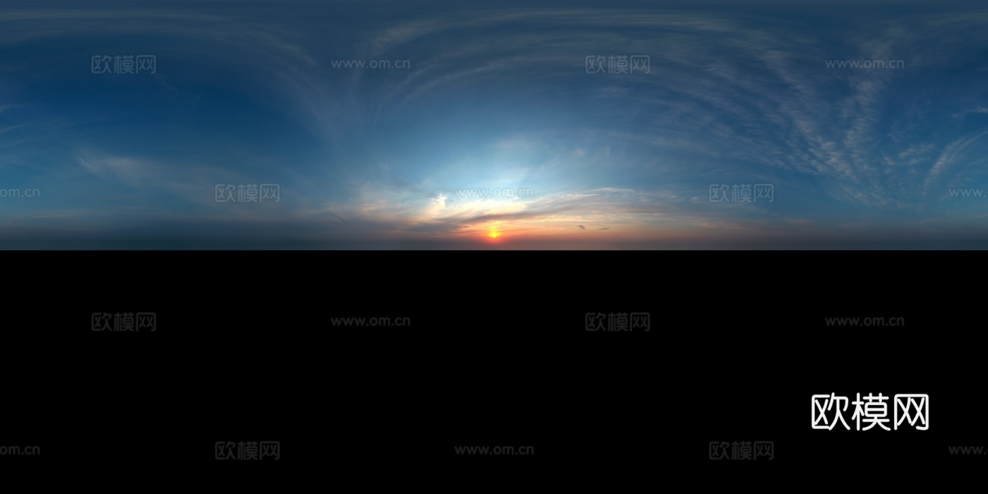 天空日出日落黎明黄昏蓝天白云HDR