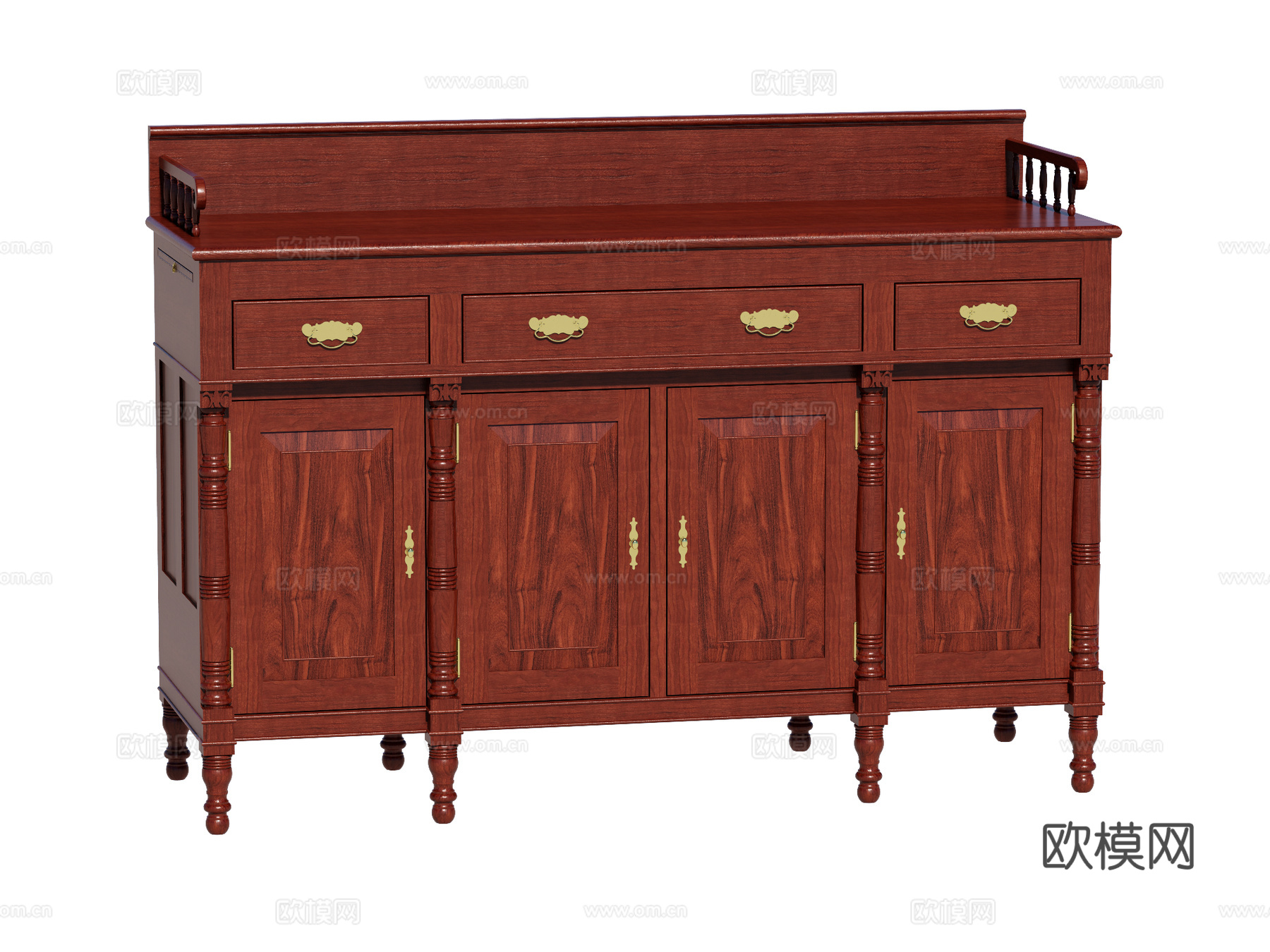 欧式边柜装饰柜储物柜su模型