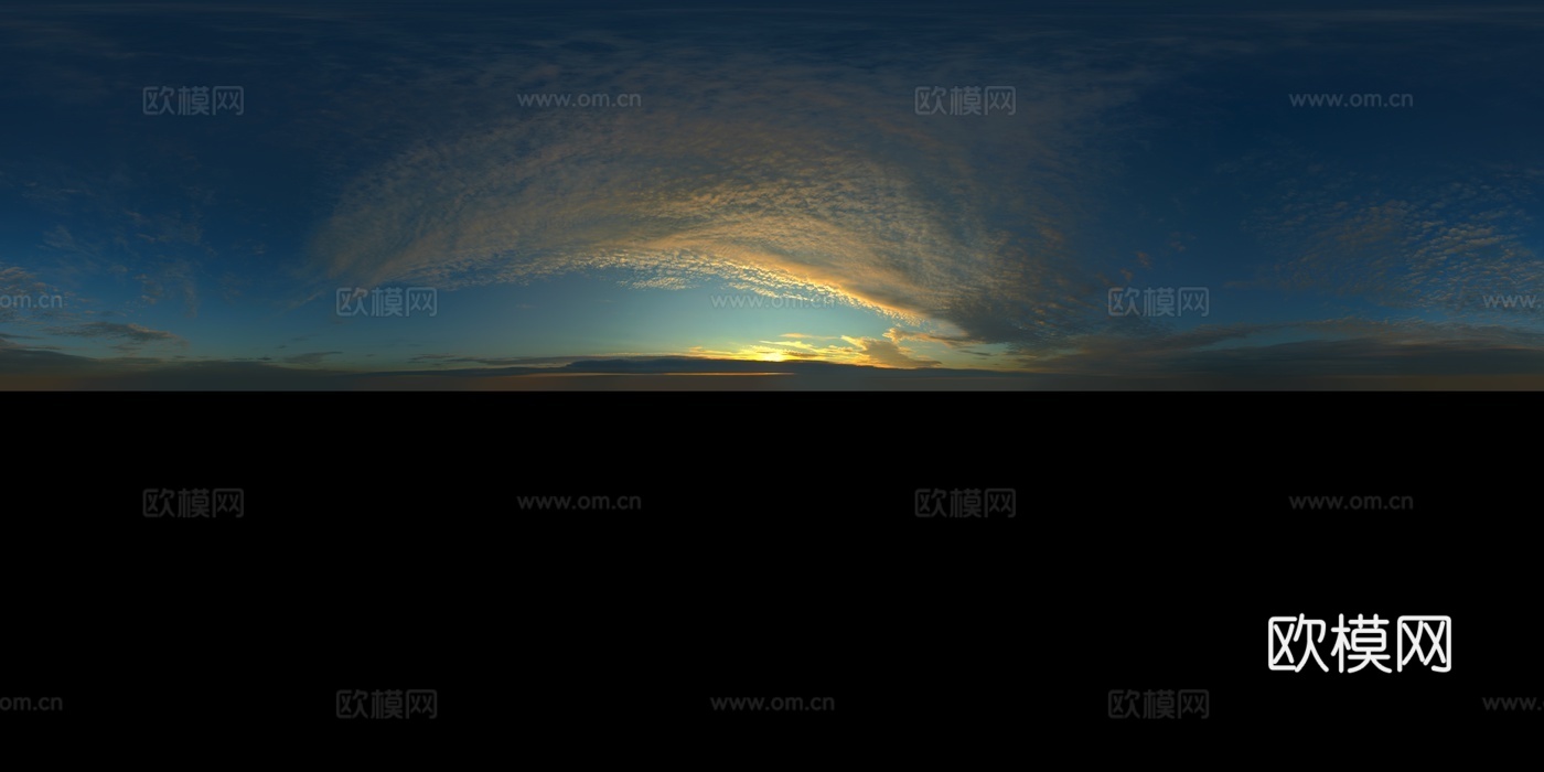 天空日出日落黎明黄昏蓝天白云HDR