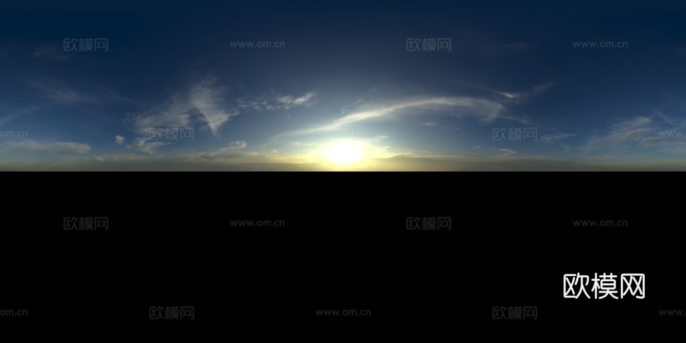 天空日出日落黎明黄昏蓝天白云HDR