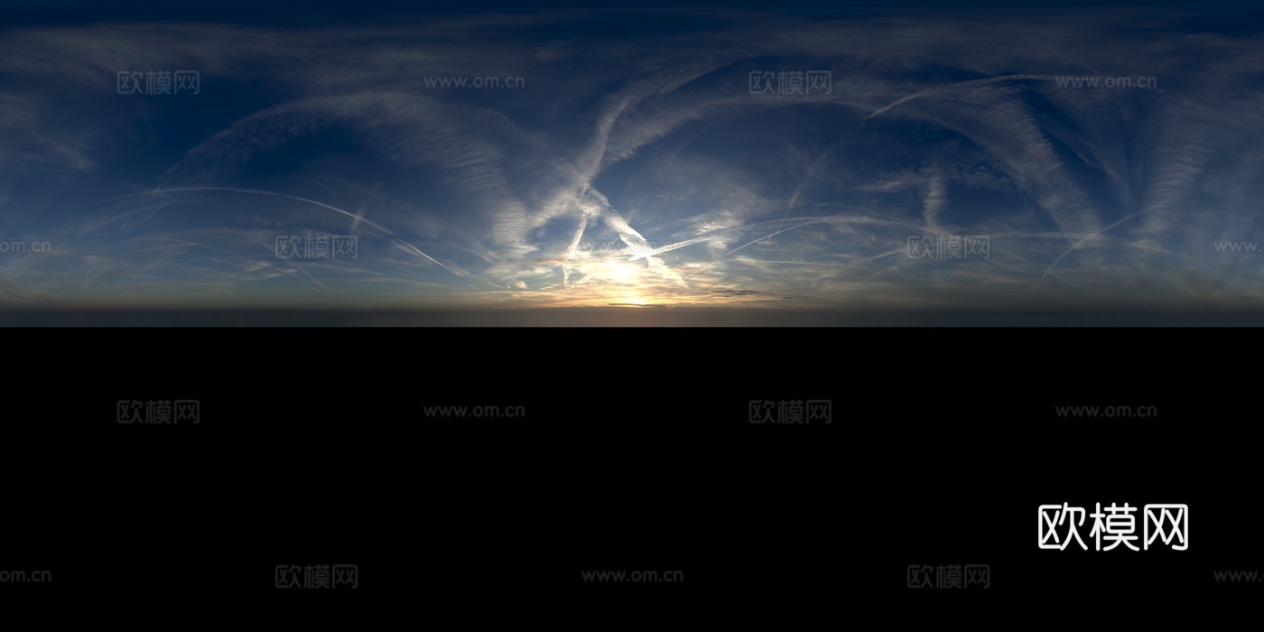 天空日出日落黎明黄昏蓝天白云HDR