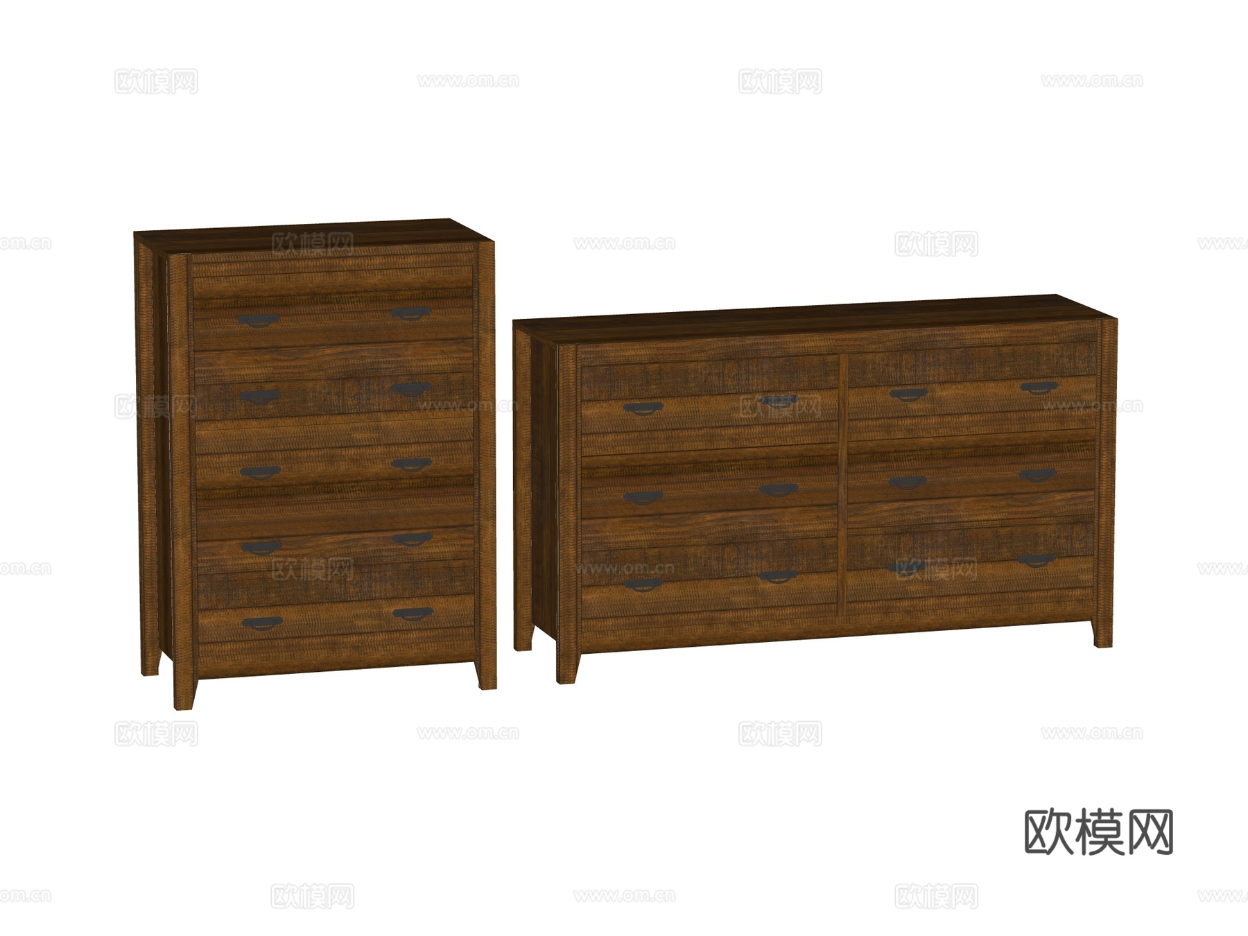 中古侘寂边柜斗柜装饰柜储物柜su模型