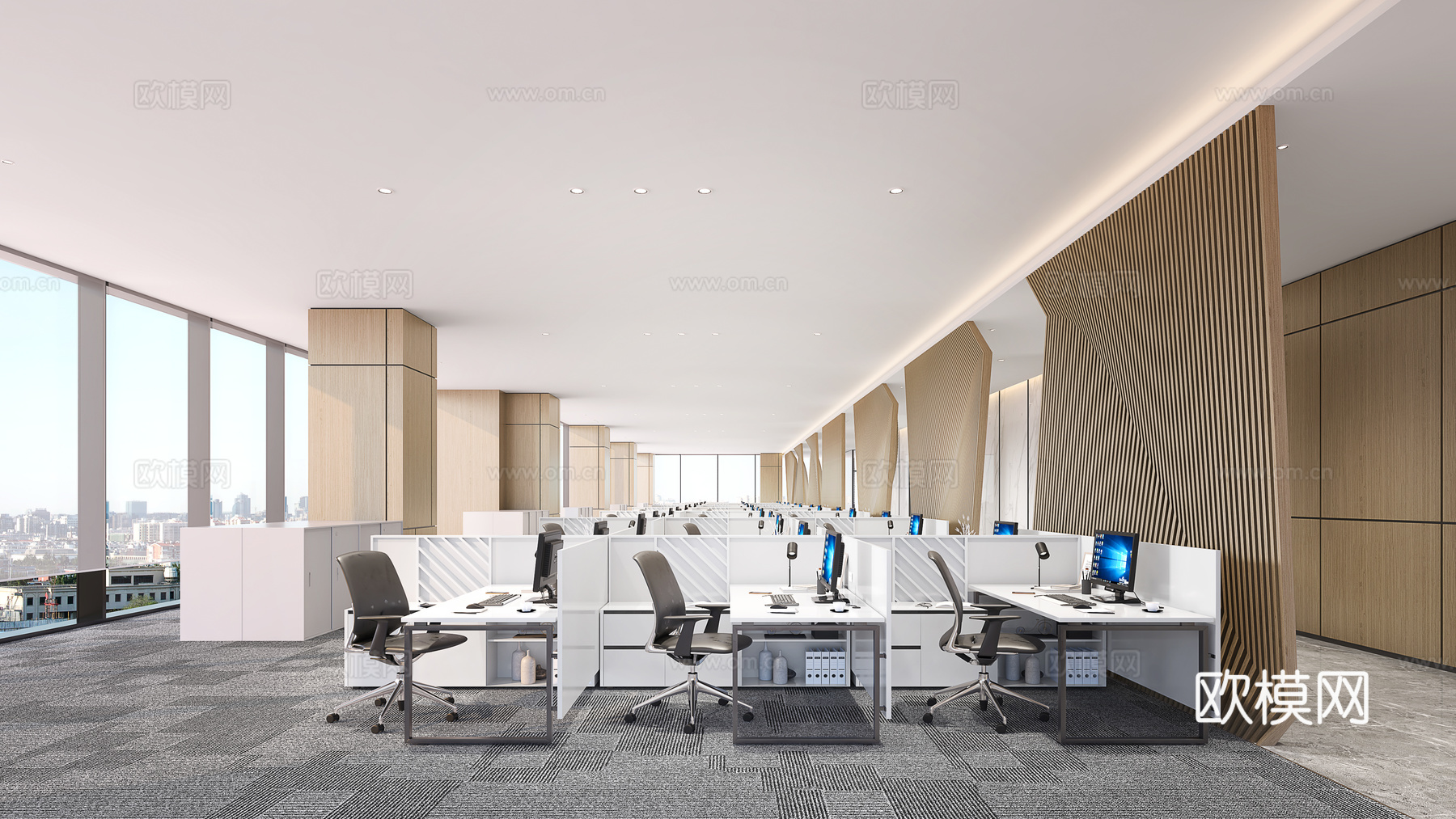 办公楼 最新全套施工图 效果图合集cad施工图