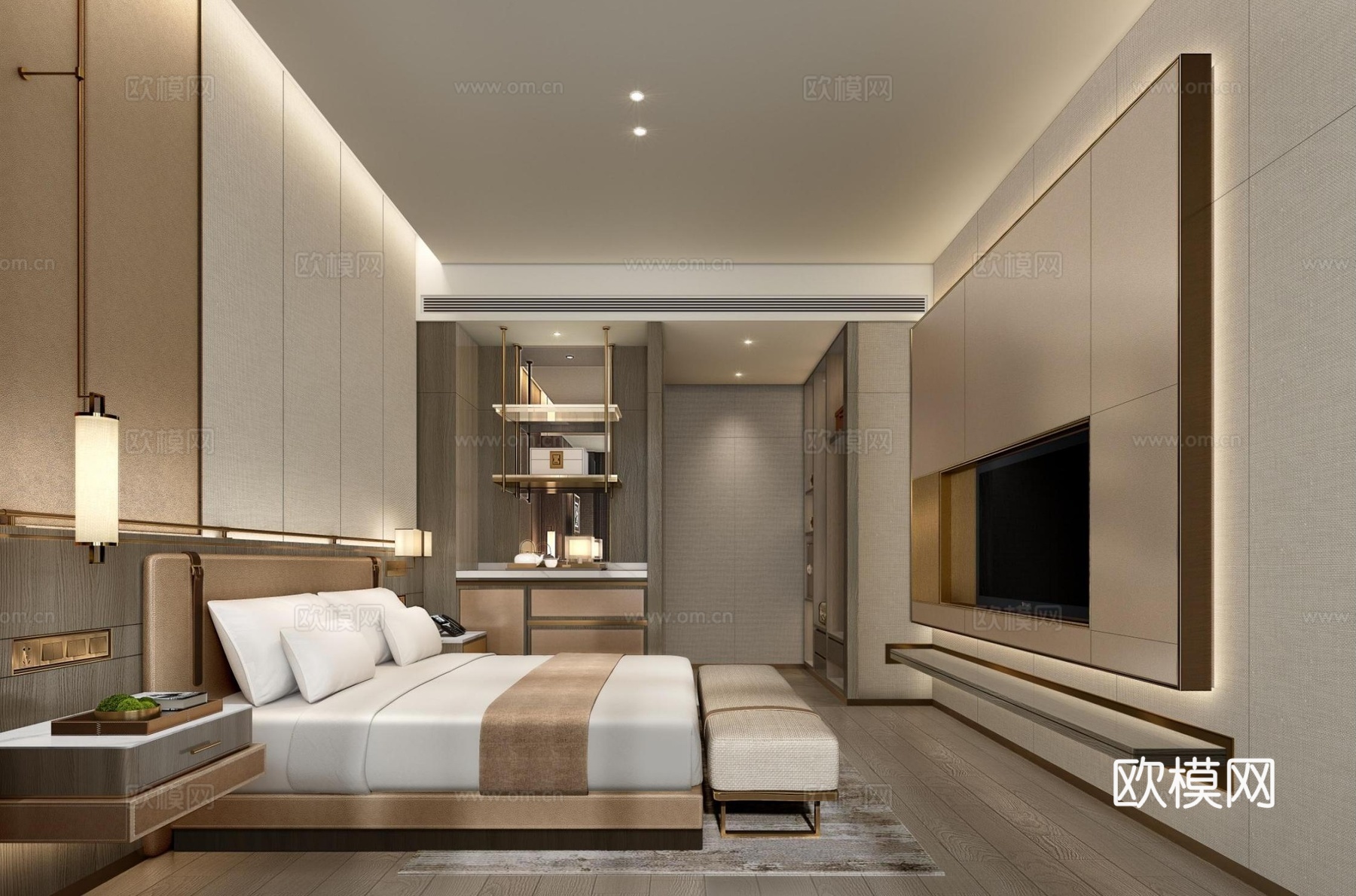 轻奢大酒店 最新全套施工图 效果图合集cad施工图