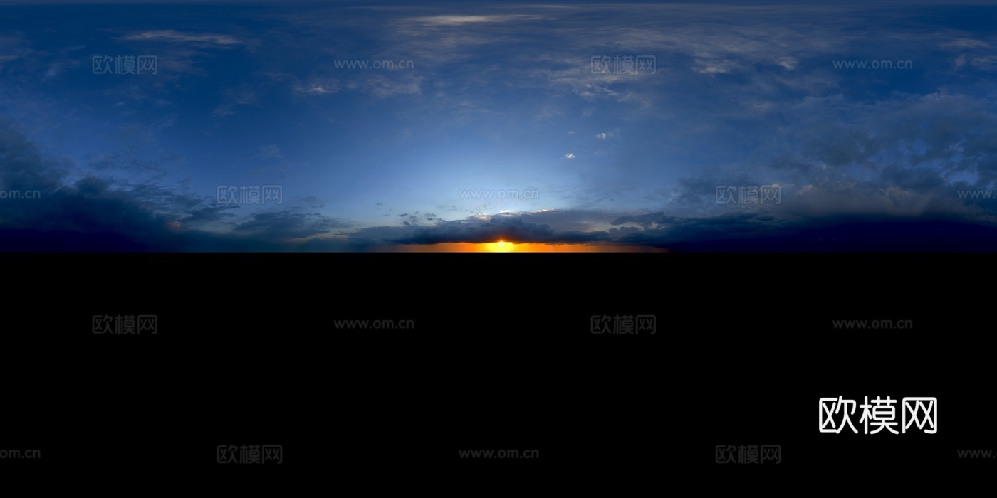 天空日出日落黎明黄昏蓝天白云HDR