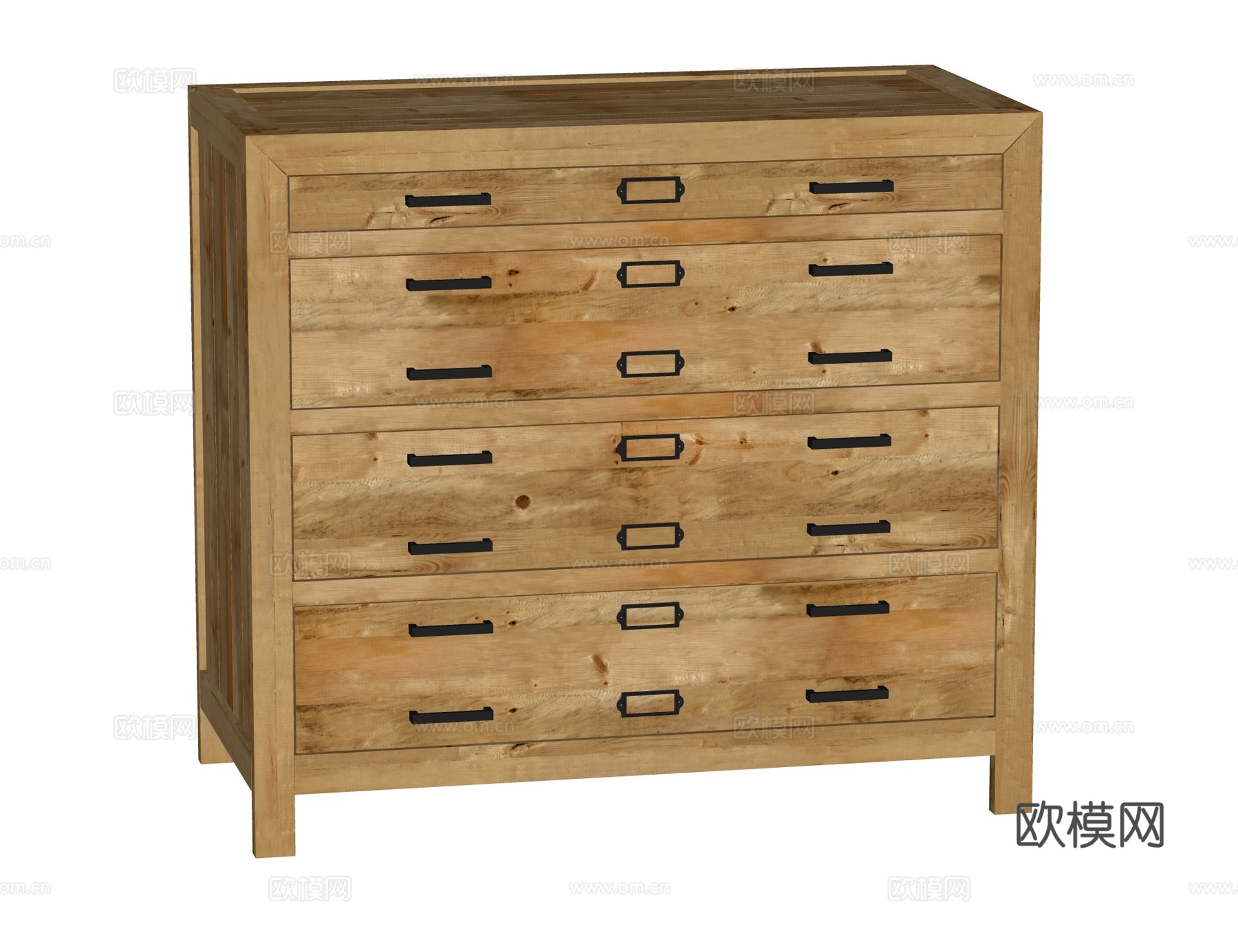 复古老旧家具边柜装饰柜储物柜su模型下载（渲染图2）