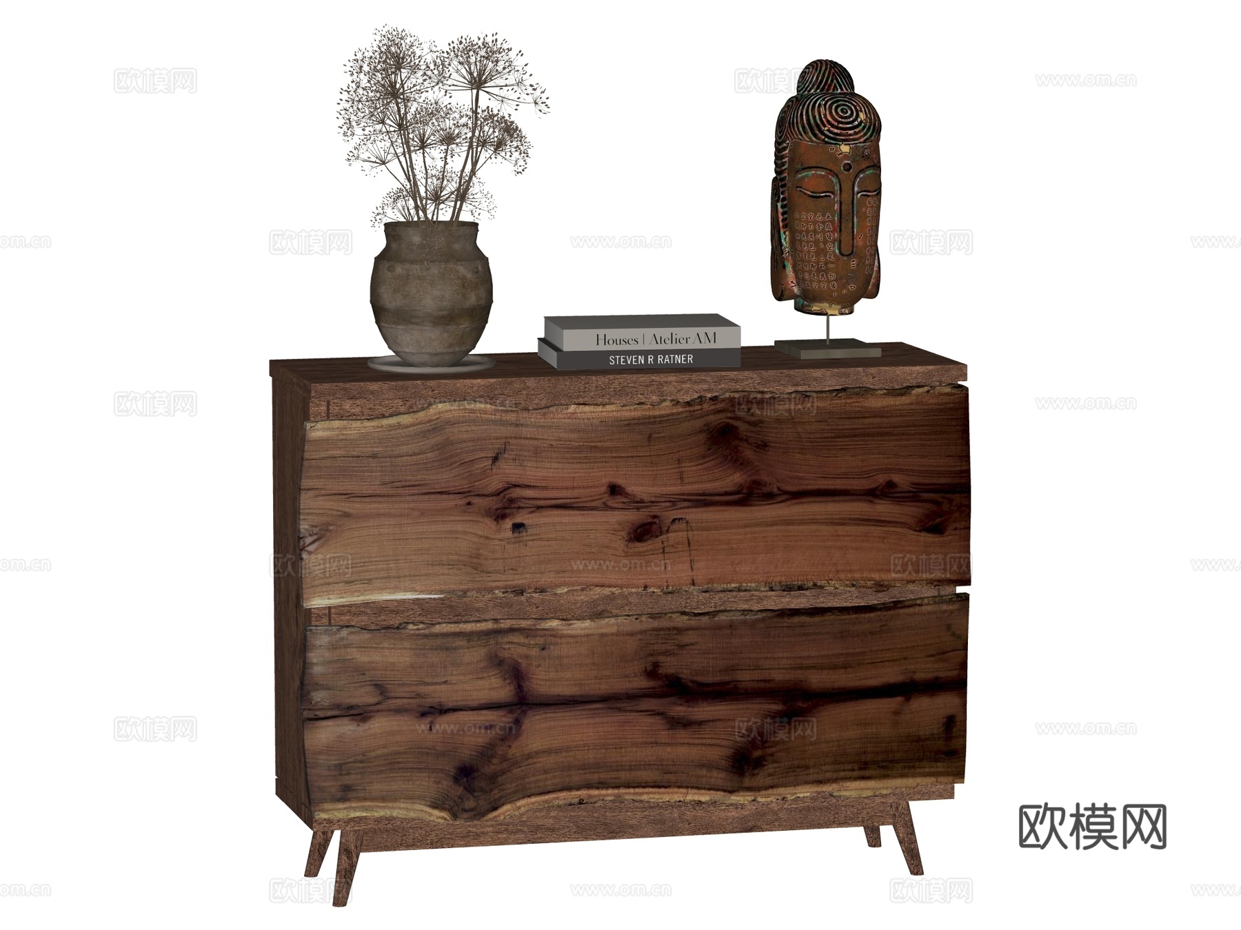 侘寂 复古 边柜斗柜电视柜装饰柜su模型