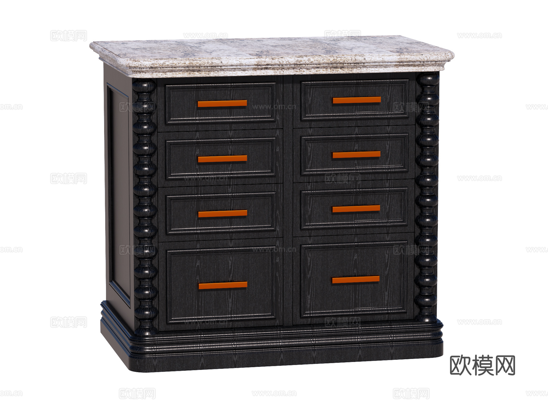 欧式边柜装饰柜储物柜su模型