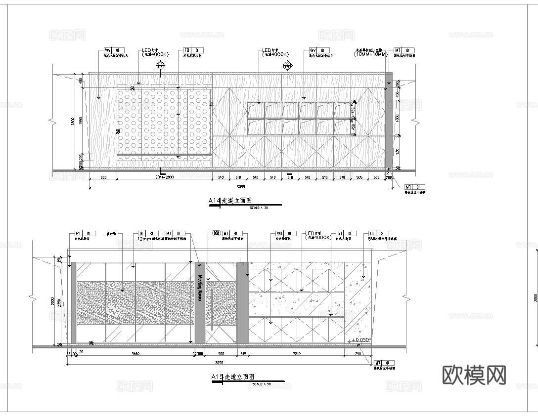 办公室 最新全套施工图 效果图合集cad施工图