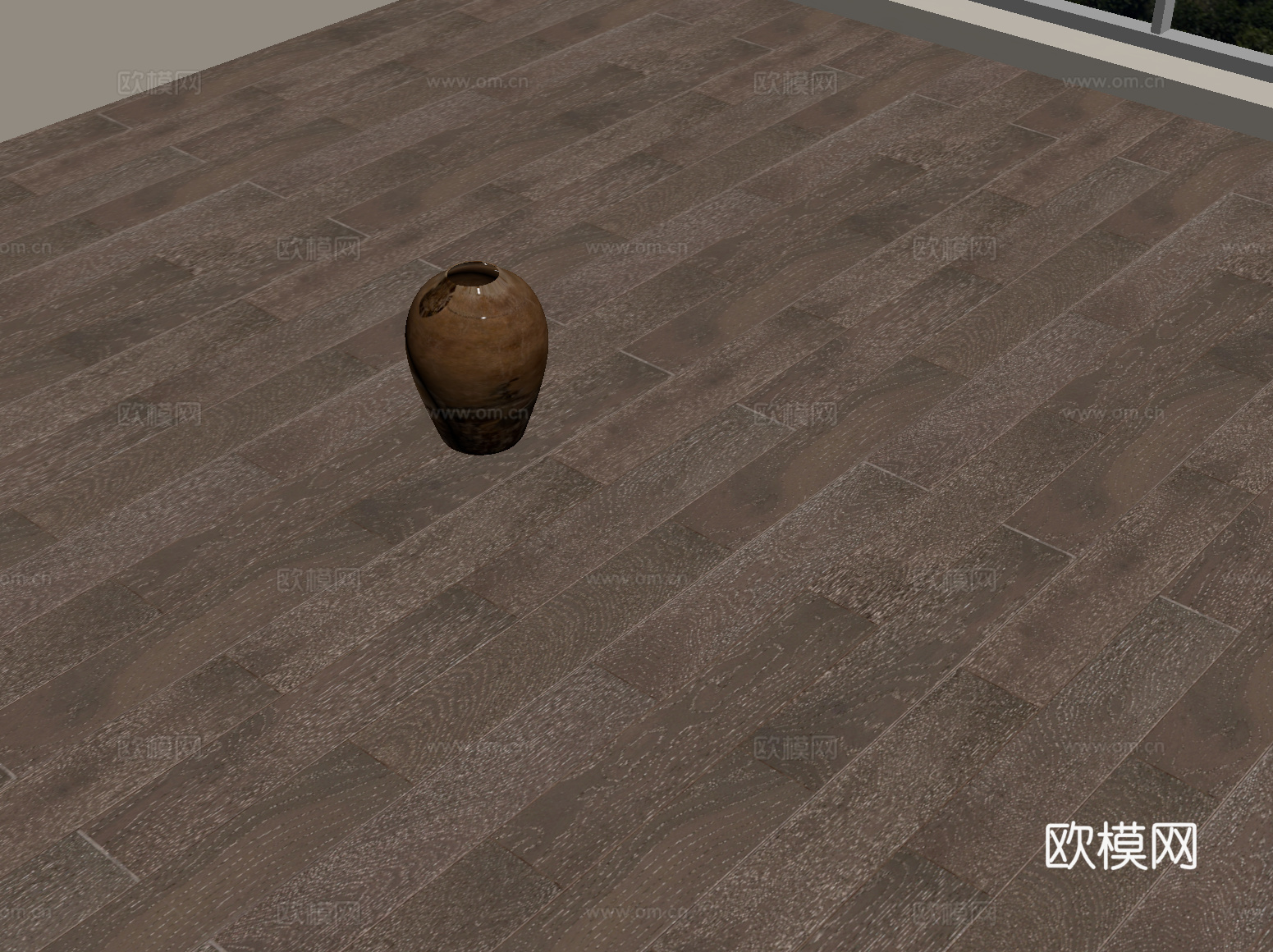 现代原木地板 工字铺木地板su模型