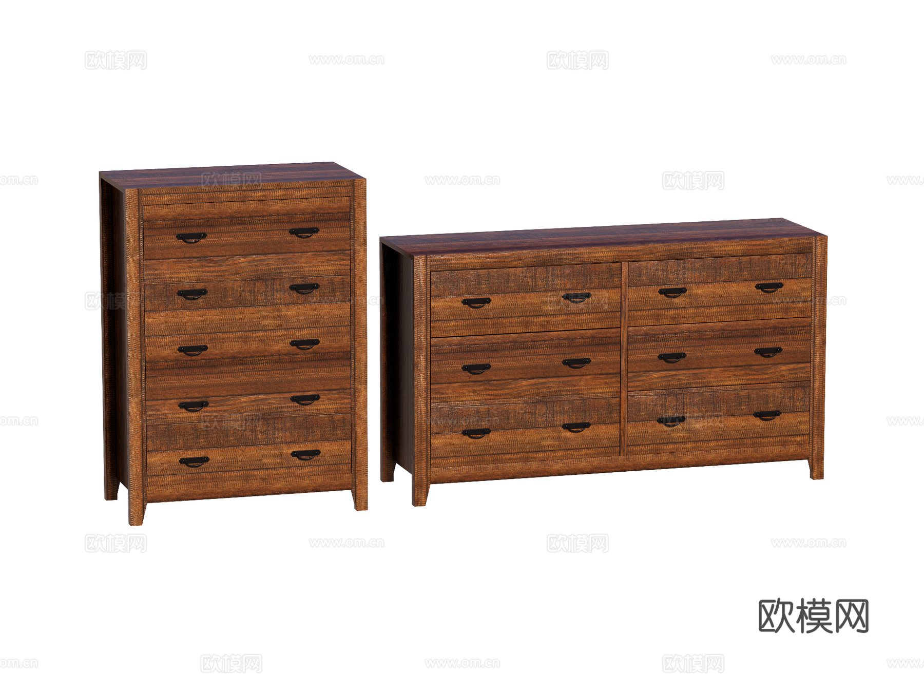 中古侘寂边柜斗柜装饰柜储物柜su模型