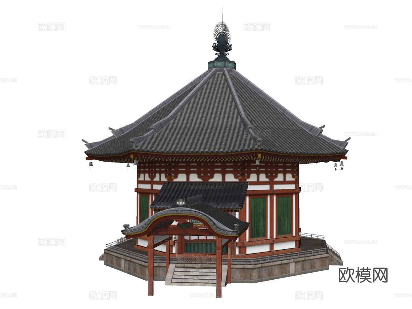 凉亭su模型