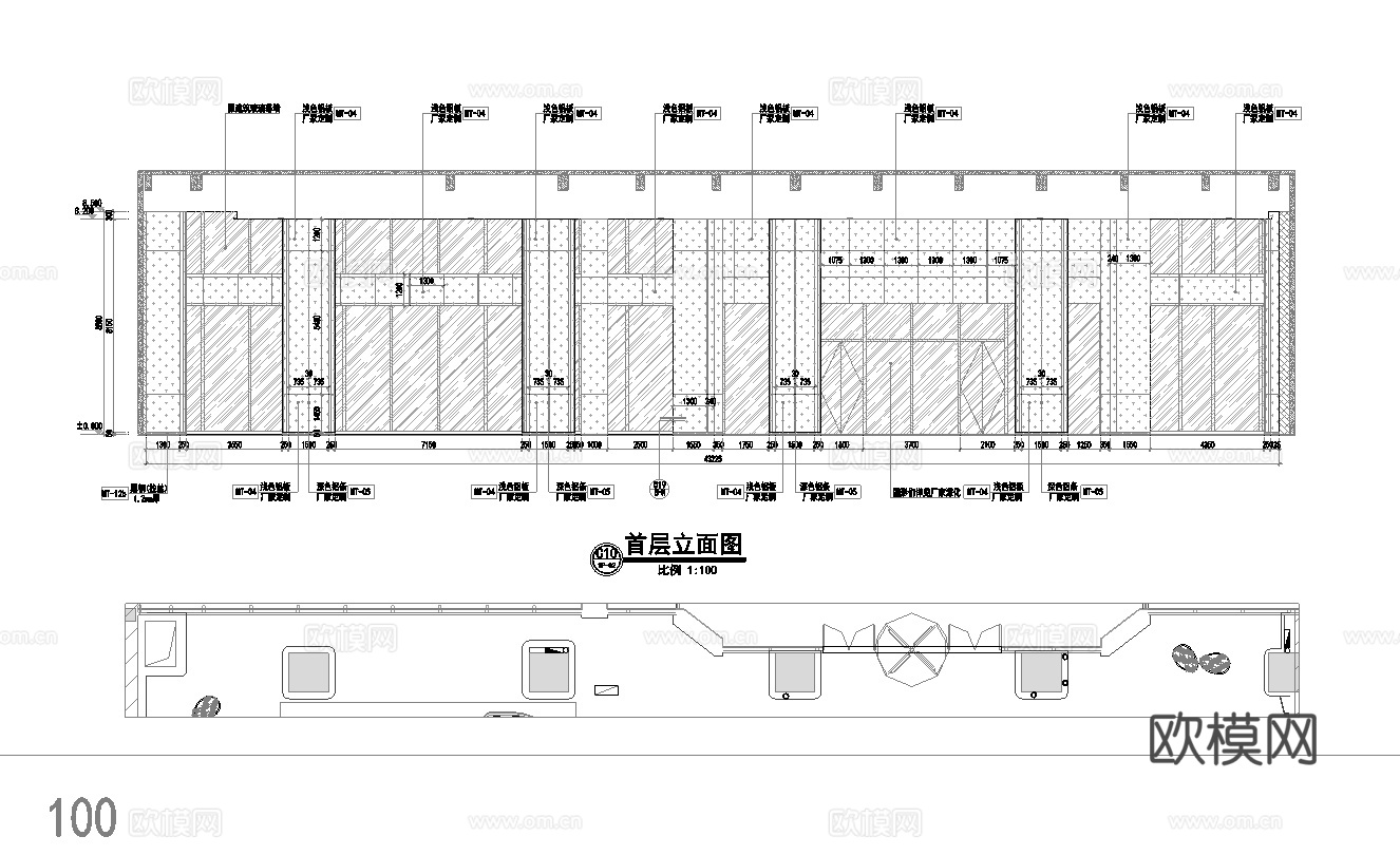 办公楼大堂 最新全套施工图 效果图合集cad施工图