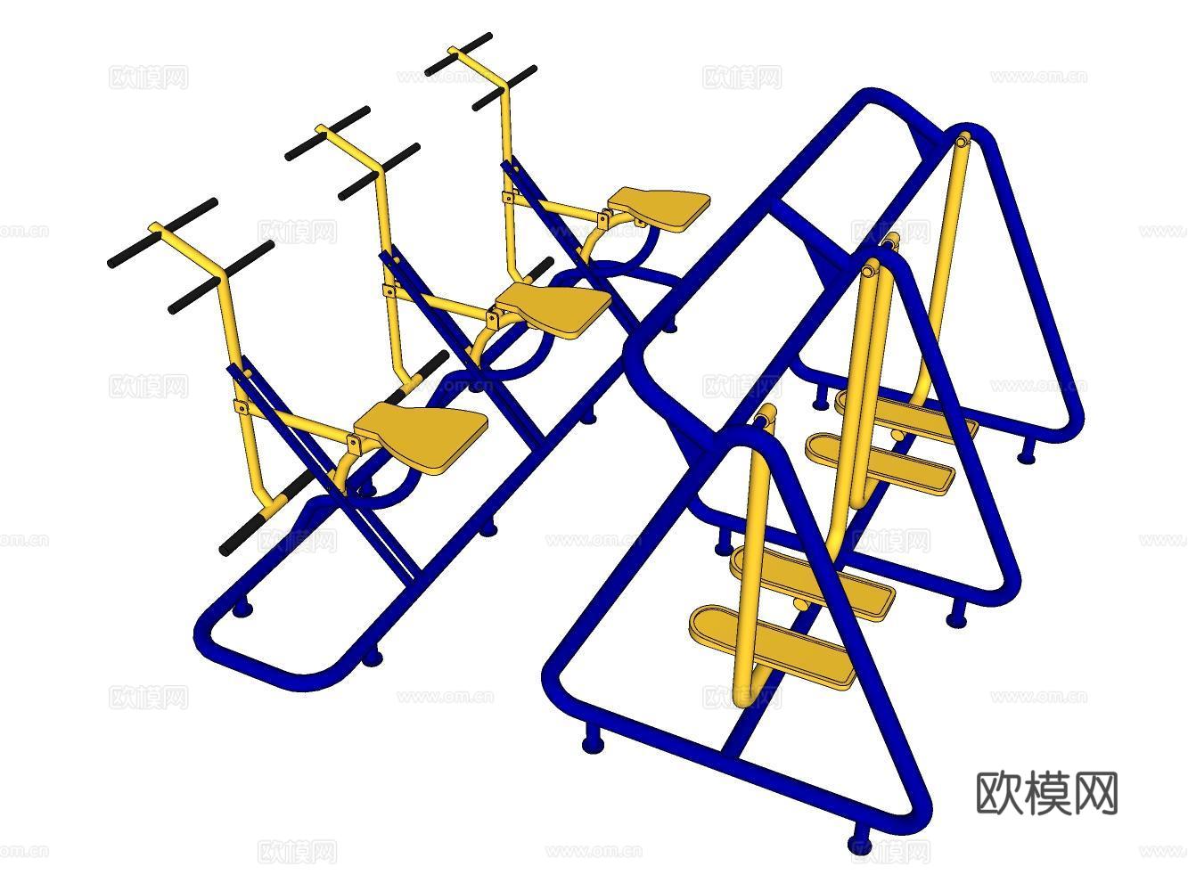 健身器材su模型