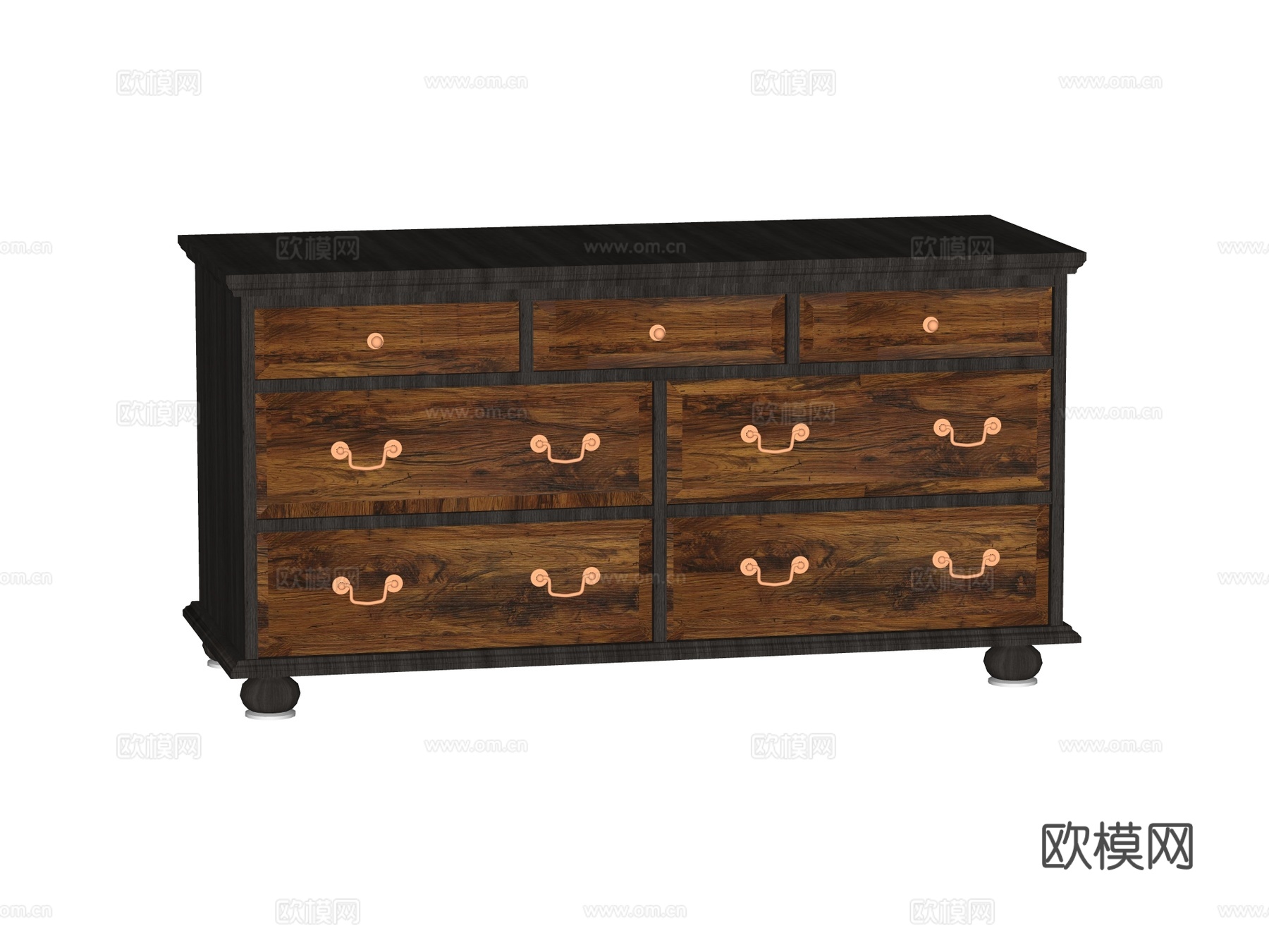 复古老旧家具边柜装饰柜储物柜su模型